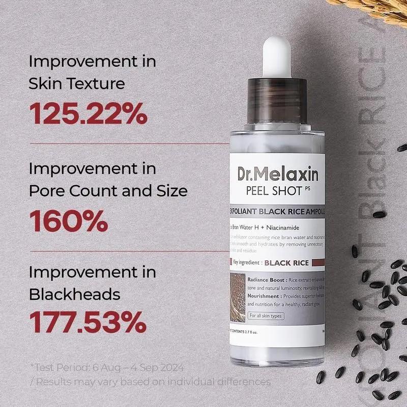 Peel Shot Glow Rice Ampoule Duo -Serums for Brightening, Exfoliating, andMoisturizing -Suitable for All Skin Types