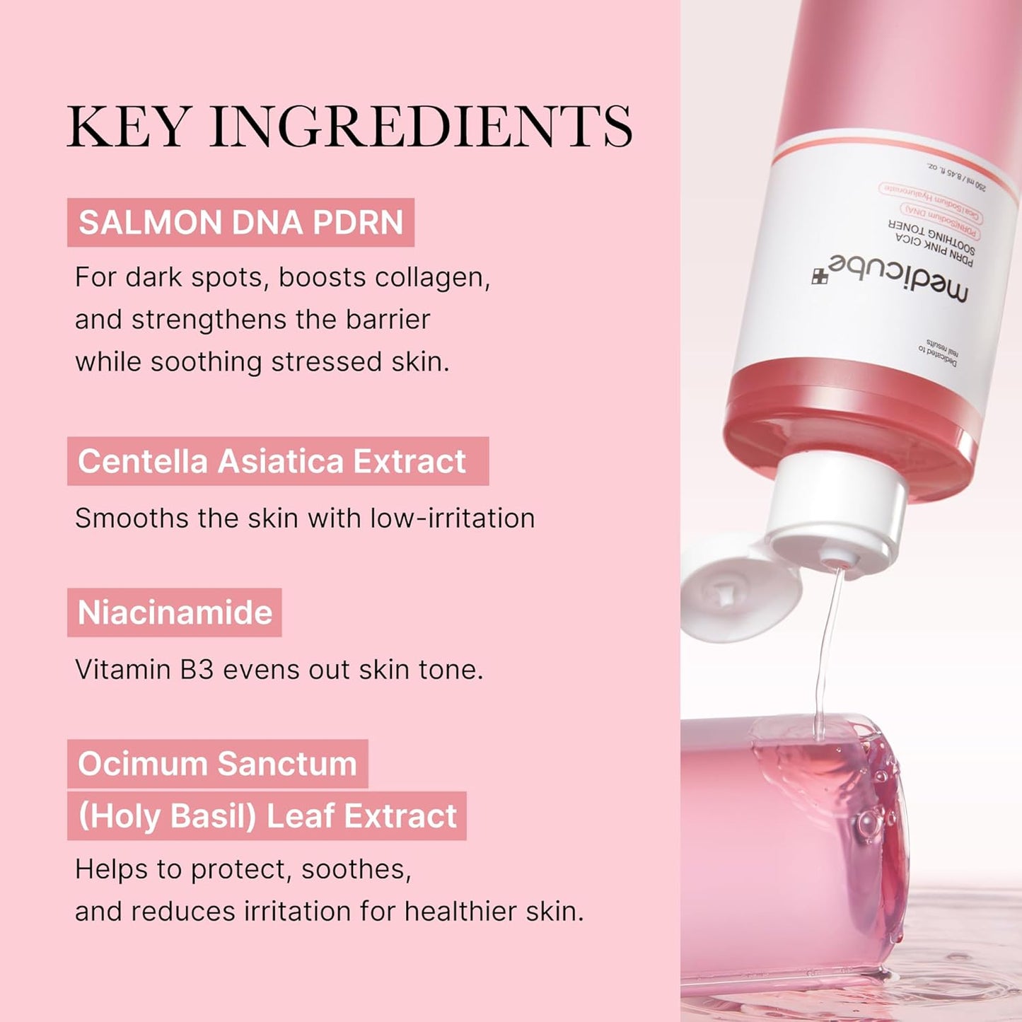 Zermet 1 medicube Salmon DNA Zermet 1 Pink CICA Soothing Toner I Pink Glow Toner for Skin Boosting, Soothing and Calming, Uneven Skin Tone, Peptide & Niacinamide, Korean Skin Care (250ml / 8.45 fl. oz.)