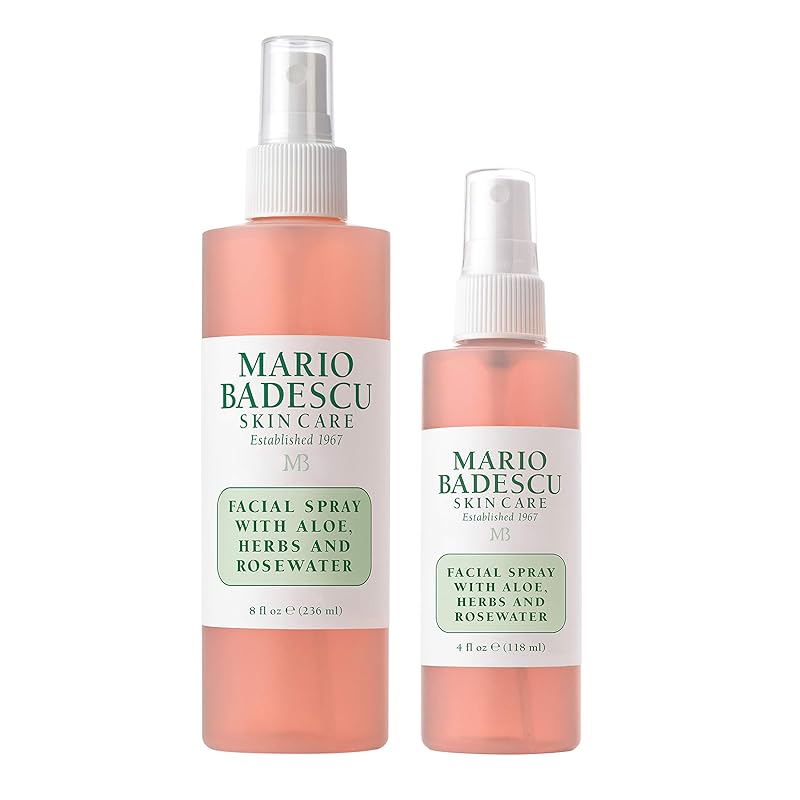 Zermet 1 Mario Badescu Facial Spray with Aloe, Herbs and Rose Water for All Skin Types, Face Mist that Hydrates, Rejuvenates & Clarifies