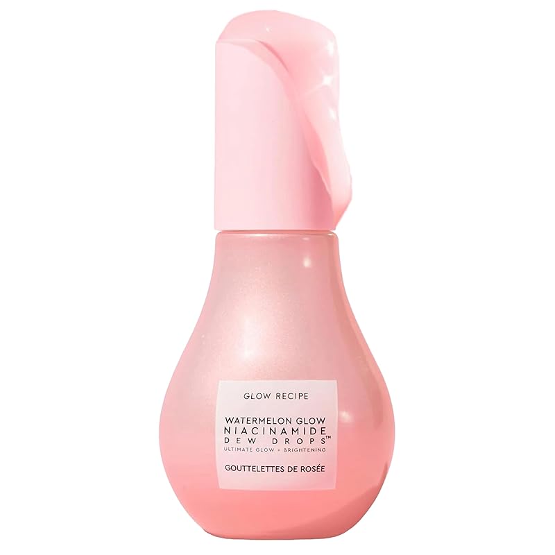 Zermet 1 Glow Recipe Watermelon Niacinamide Dew Drops - Brightening, Plumping Hydrating Face Serum, Makeup Primer + Liquid Highlighter with Hyaluronic Acid - Dewy & Glowing Korean Skin Care (40ml)