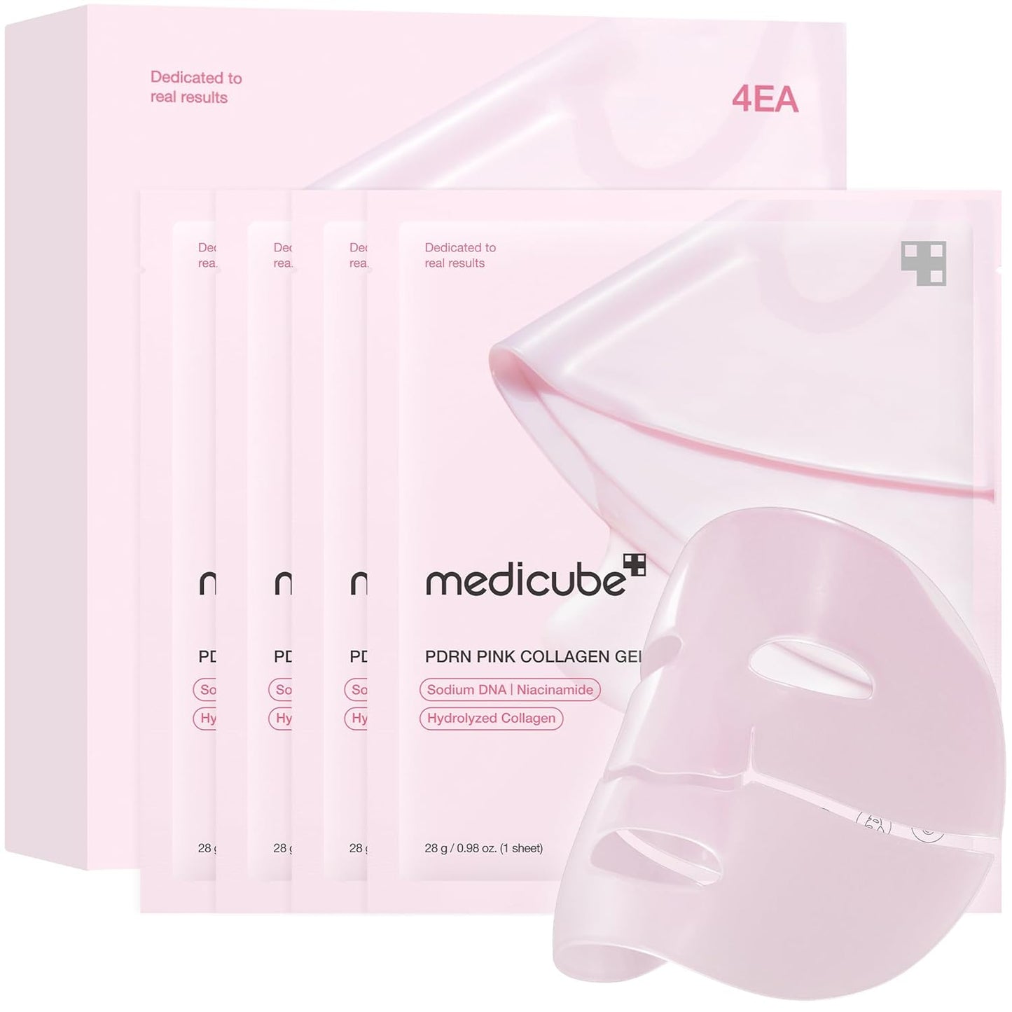 Zermet 1 medicube Salmon DNA Zermet 1 pink collagen jelly gel mask | overnight face mask for glass glow skin- elasticity, hydrating, firming and moisturizing | korean skincare, 28g, 4ea