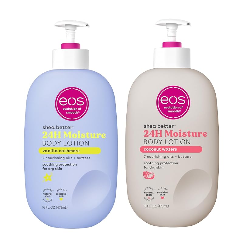 Zermet 1 eos Shea Better Body Lotion Vanilla Cashmere, 24-Hour Moisture Skin Care, Lightweight & Non-Greasy, Natural Shea, Vegan, Vanilla Body Lotion, 16 fl oz