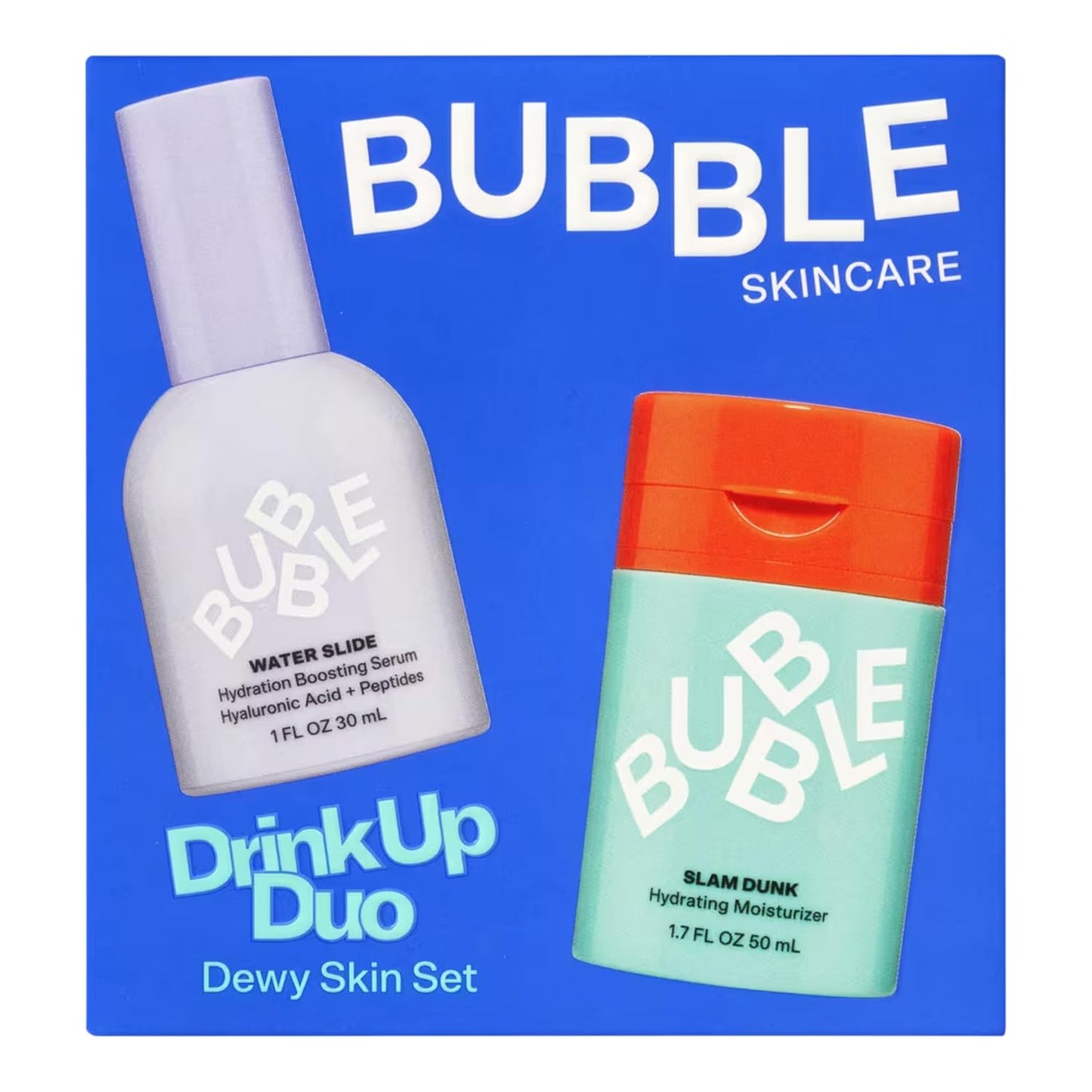 Zermet 1 Zermet 1 Skincare Drink Up Duo Dewy Skin Care Set - Travel Size Gift Set Includes Water Slide Hyaluronic Acid Serum & Slam Dunk Face Moisturizer - Promotes Healthy, Hydrated Skin (2 Count)