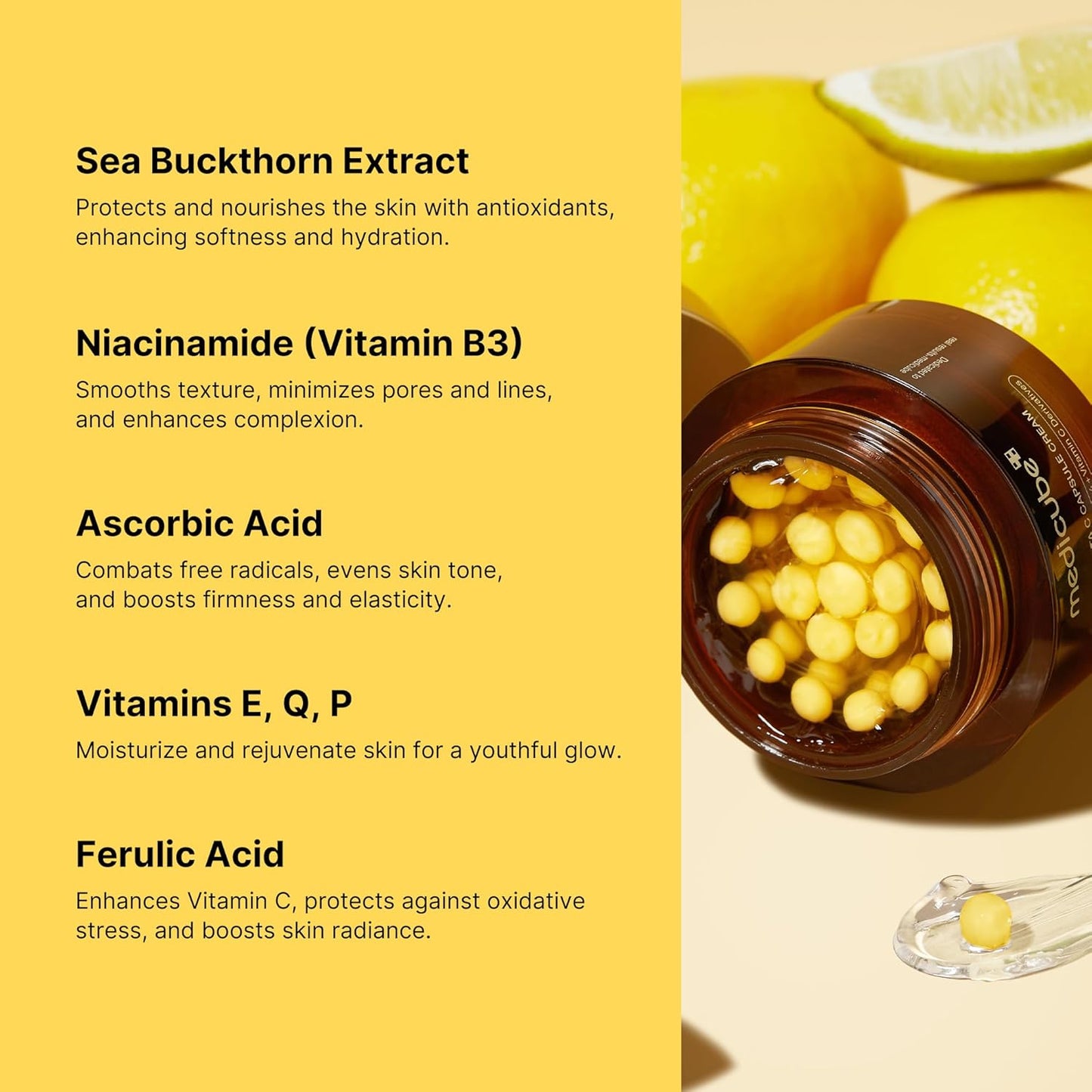 Zermet 1 medicube Deep Vitamin C Golden Capsule Face Moisturizer - Liposome Capsules For Wrinkles, Skin Radiance - Transparent Gel for Glow Hydration - Korean Skin Care 1.94 oz