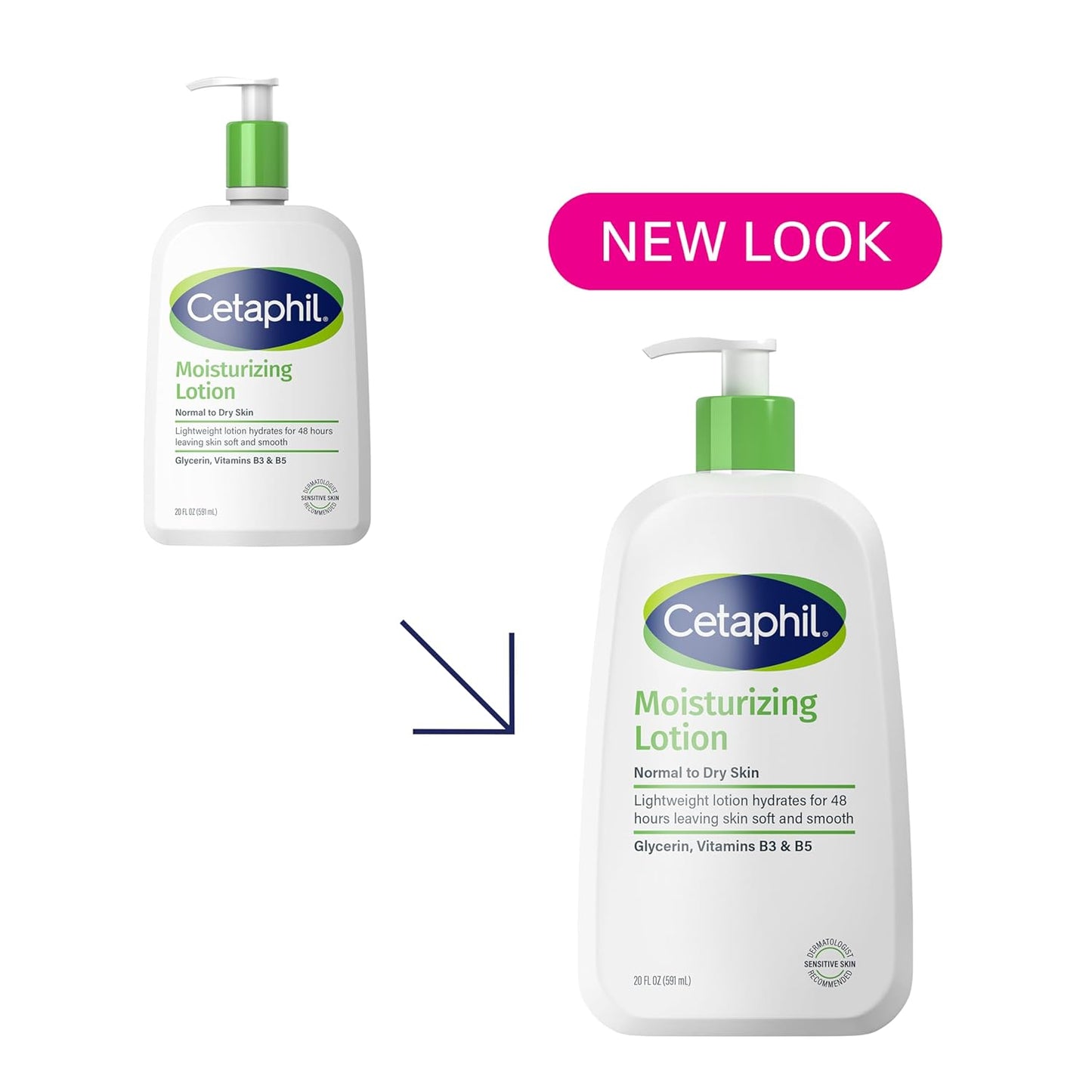 Zermet 1 Cetaphil Face & Body Moisturizer, Hydrating Moisturizing Lotion for All Skin Types, Suitable for Sensitive Skin, NEW 20 oz, Fragrance Free, Hypoallergenic, Non-Comedogenic