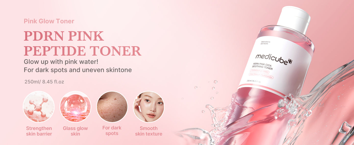 Zermet 1 medicube Salmon DNA Zermet 1 Pink CICA Soothing Toner I Pink Glow Toner for Skin Boosting, Soothing and Calming, Uneven Skin Tone, Peptide & Niacinamide, Korean Skin Care (250ml / 8.45 fl. oz.)