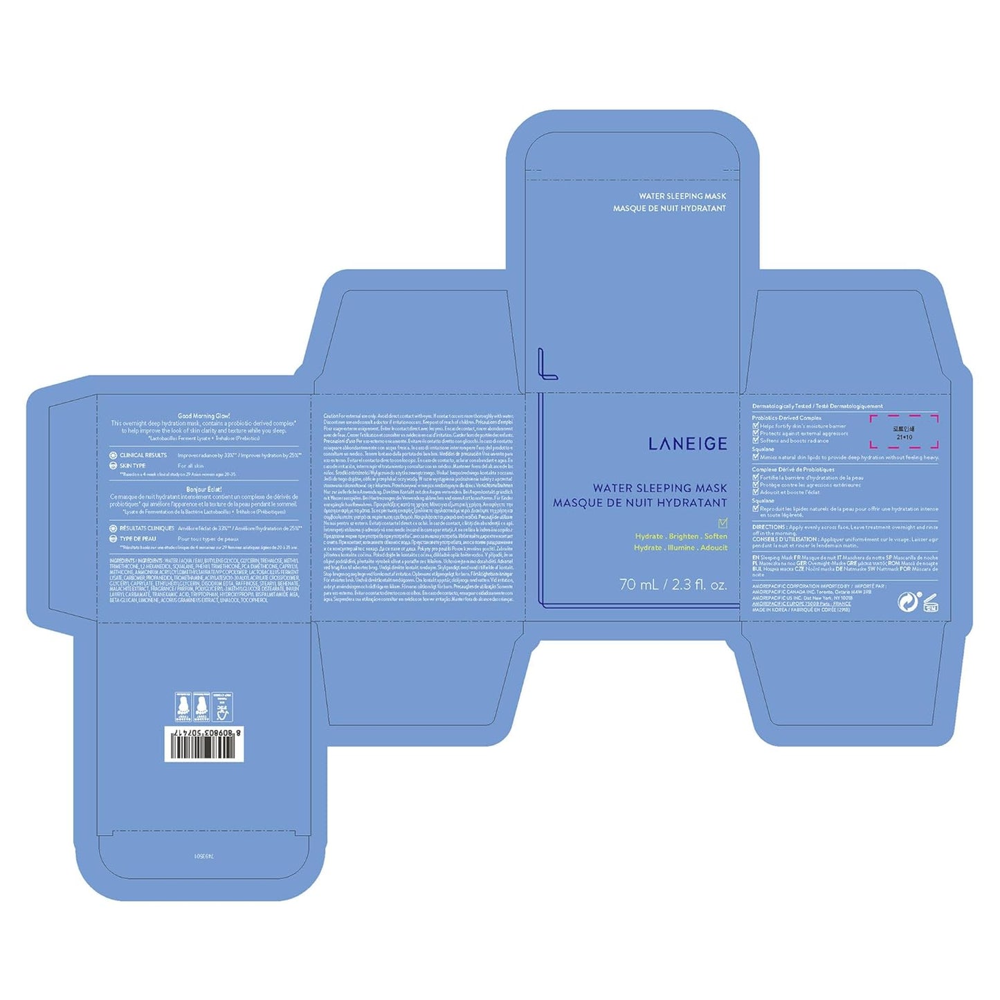 Zermet 1 Zermet 1 Water Sleeping Mask: Hydrating Korean Overnight Mask with Squalane & Probiotic-Derived Complex, for Bright, Glowing Skin & Barrier Support