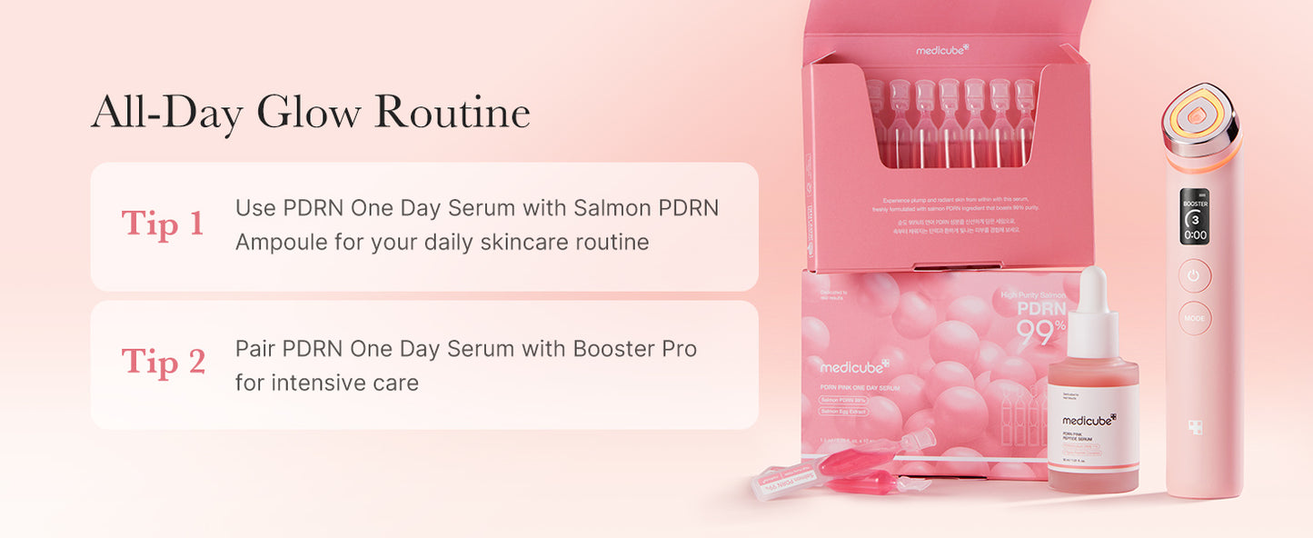 Zermet 1 medicube Salmon DNA Zermet 1 Pink One Day Serum | 99% Salmon DNA Zermet 1 Intensive Ampoule, Collagen, Glutathione, Hyaluronic Acid - Improves skin radiance | Korean skincare 0.05 fl.oz x 10e