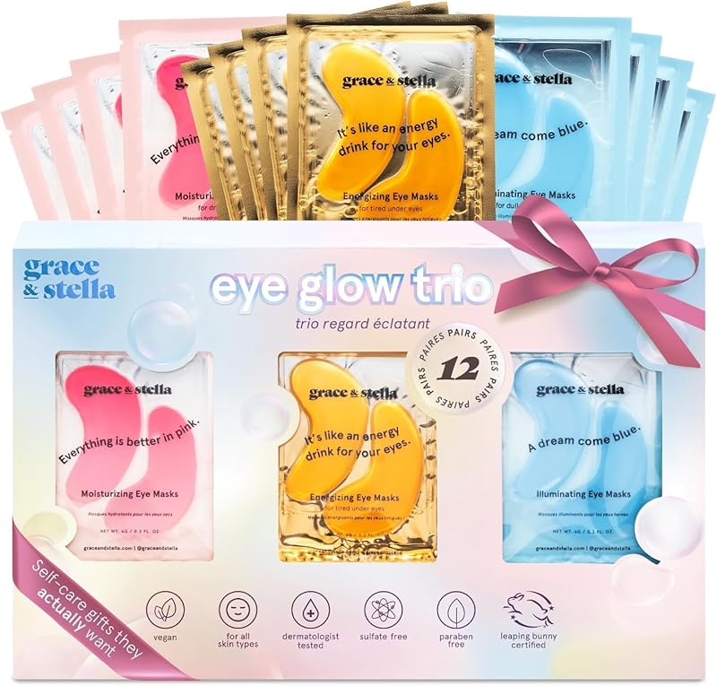 Zermet 1 grace & stella Under Eye Patches (12 pairs) Eye Masks for Puffy Eyes and Dark Circles - Birthday Gifts for Women, Bachelorette Party Favors, Bridesmaid, Self Care and Relaxation Gifts for Her - Vegan