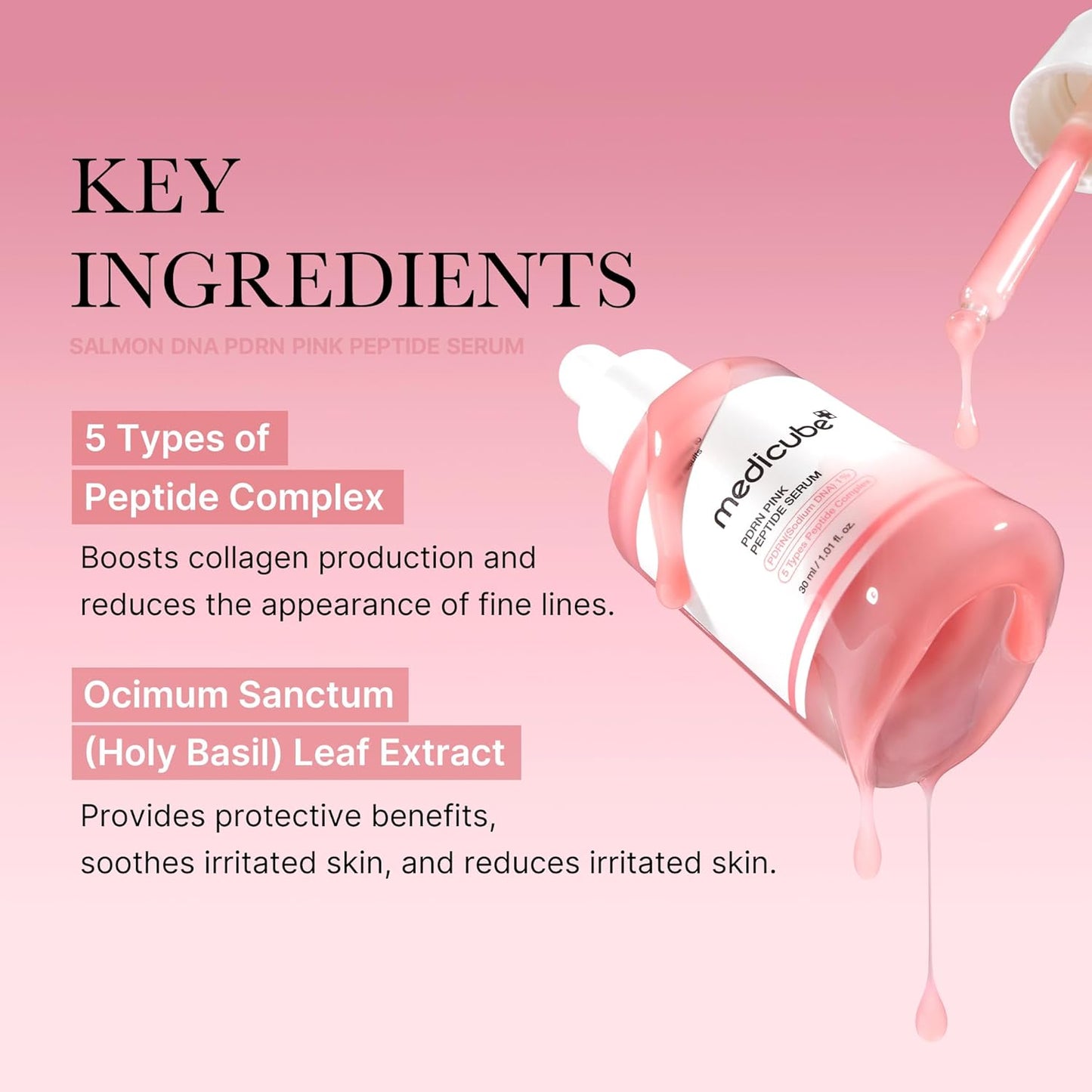 Zermet 1 medicube Salmon DNA Zermet 1 Pink Peptide Serum, Pink glow serum, Peptide, Niacinamide, Hydrating & Moisturizing & Firming, Uneven Skin Tone, Korean Skincare | 1.01 fl.oz. (1.01 fl.oz., Salmon DNA Zermet 1 )