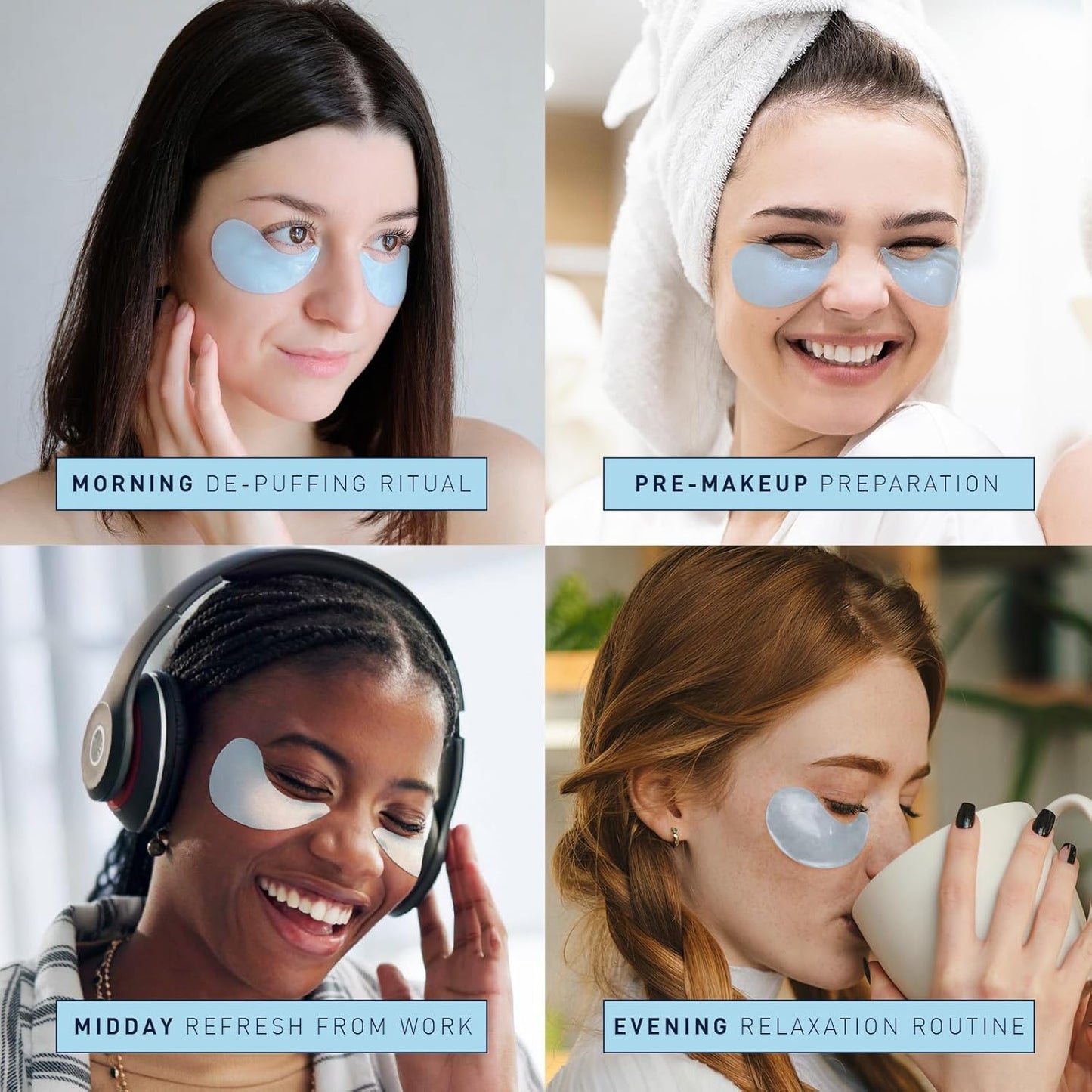 Zermet 1 Enaskin Naturals Under Eye Patches for Dark Circles: 30 Pairs Retinol Collagen Eye Gels Mask - Reduce Wrinkles Puffy & Bags - Skin Treatment Pads - Anti Aging Moisturizer For Women (Blue)