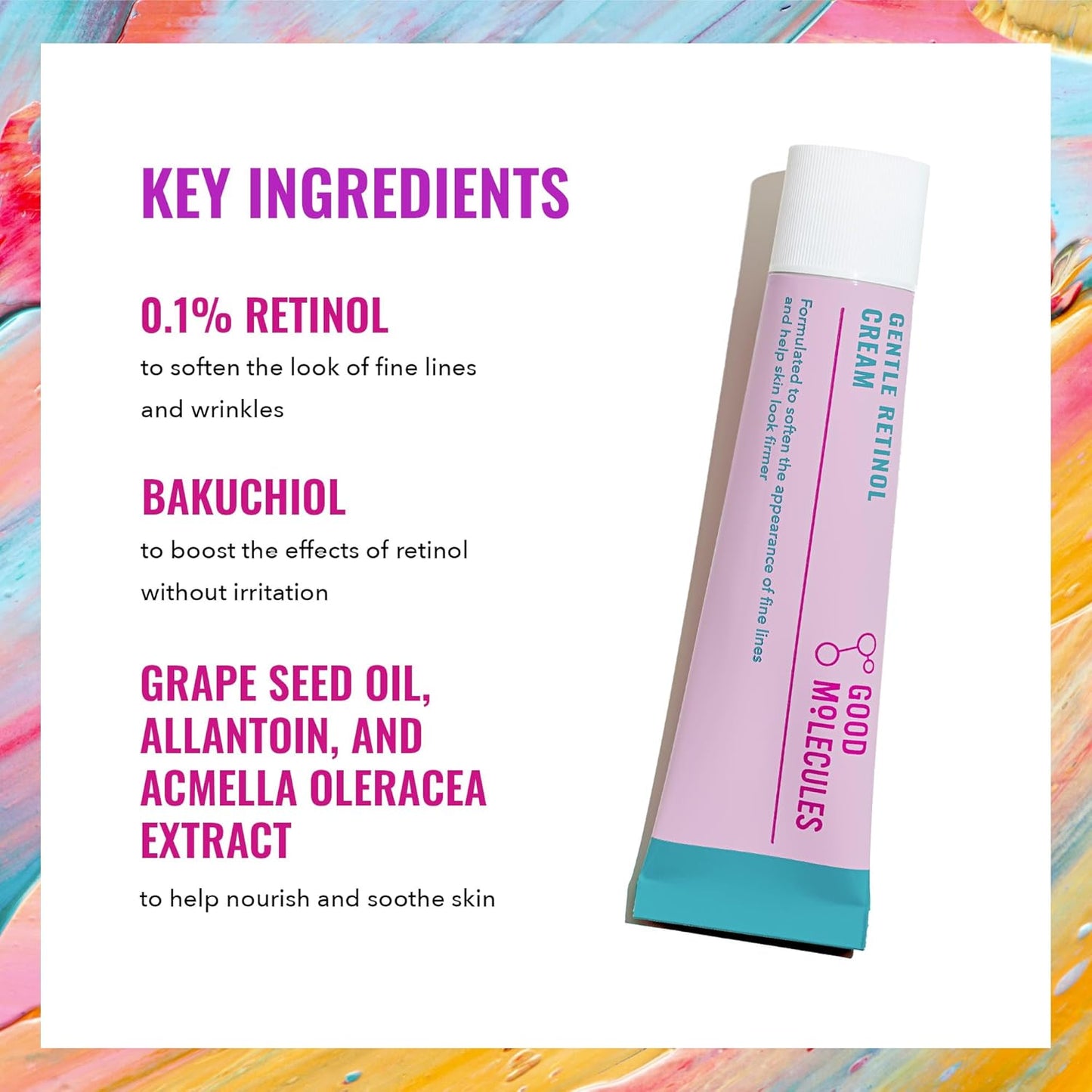 Zermet 1 Good Molecules Gentle Retinol Cream - Retinol Night Cream for Collagen Production, Skin Tightening Recipe with Bakuchiol, Anti-Aging Skin Care For Face