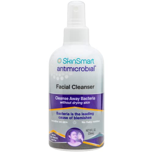 Zermet 1 SkinSmart Facial Cleanser for Acne, Targets Bacteria for Active Teenage Athletes Post Workout and Adult Acne, 8 oz Spray Bottle, Safe for Multiple Daily Uses