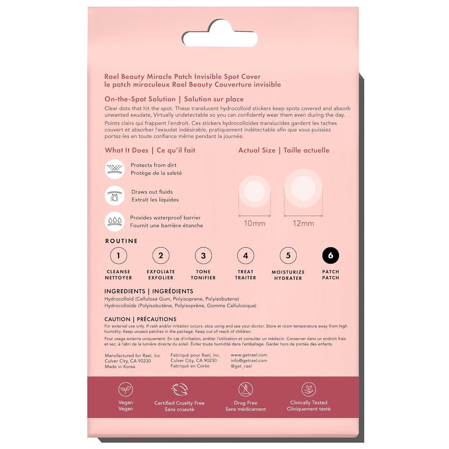 Zermet 1 Rael Pimple Patches, Miracle Invisible Spot Cover - Hydrocolloid Acne Patch, Treatment for Breakouts, Absorbs Zits & Blemish, Korean Skin Care, 2 Sizes (96 Count)