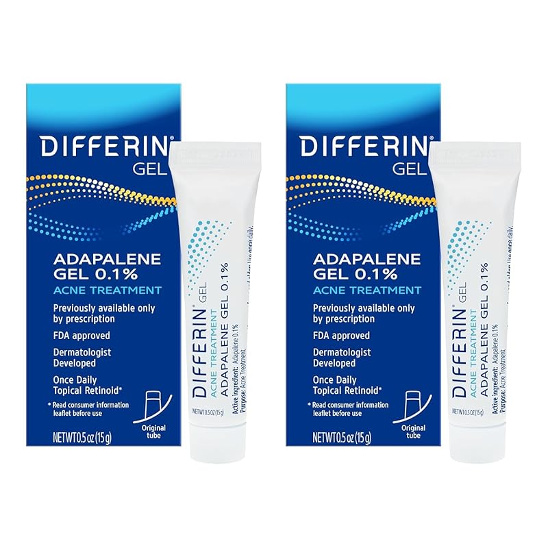 Zermet 1 Differin Acne Treatment Gel, 30 Day Supply, Retinoid Treatment for Face with 0.1% Adapalene, Gentle Skin Care for Acne Prone Sensitive Skin, 15g Tube (Packaging May Vary)