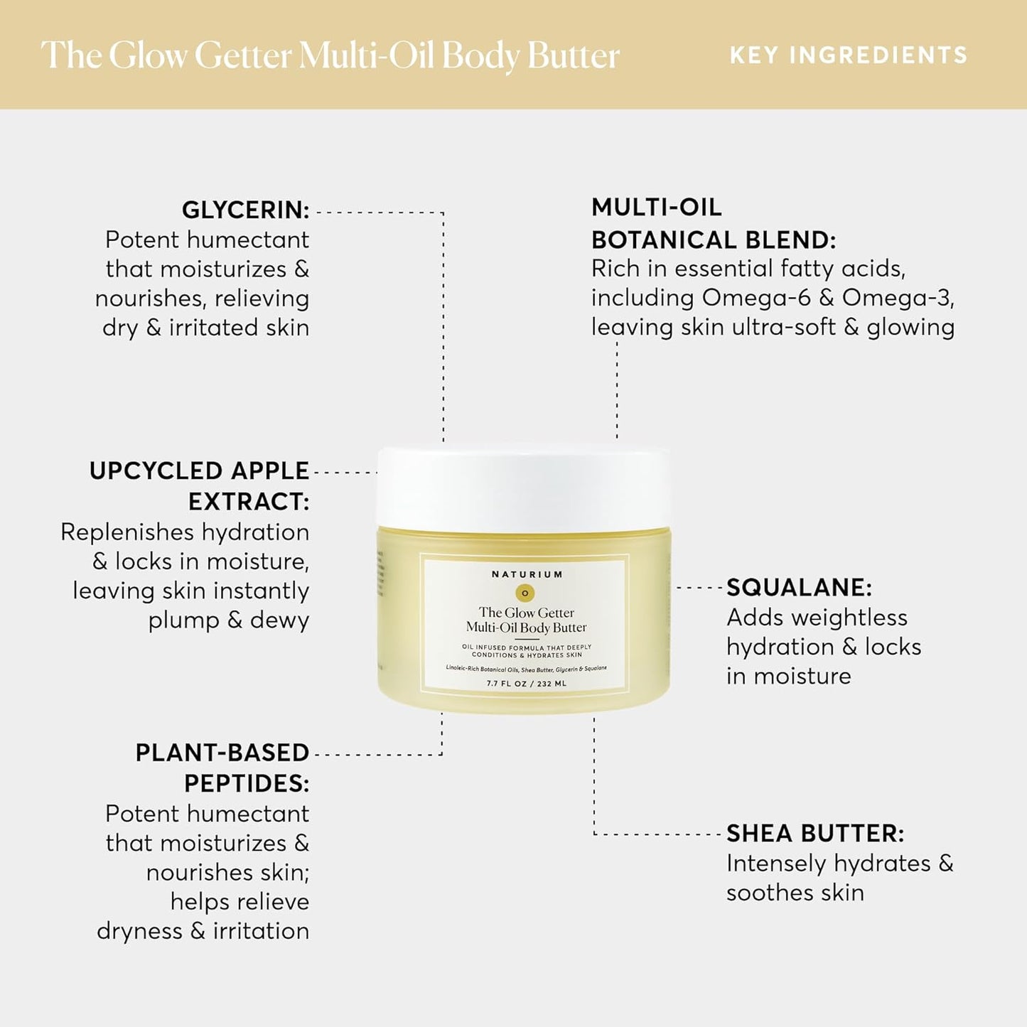 Zermet 1 Zermet 1 The Glow Getter Whipped Multi-Oil Body Butter, Firming Cream & Body Moisturizer with Shea Butter, 7.7 fl oz