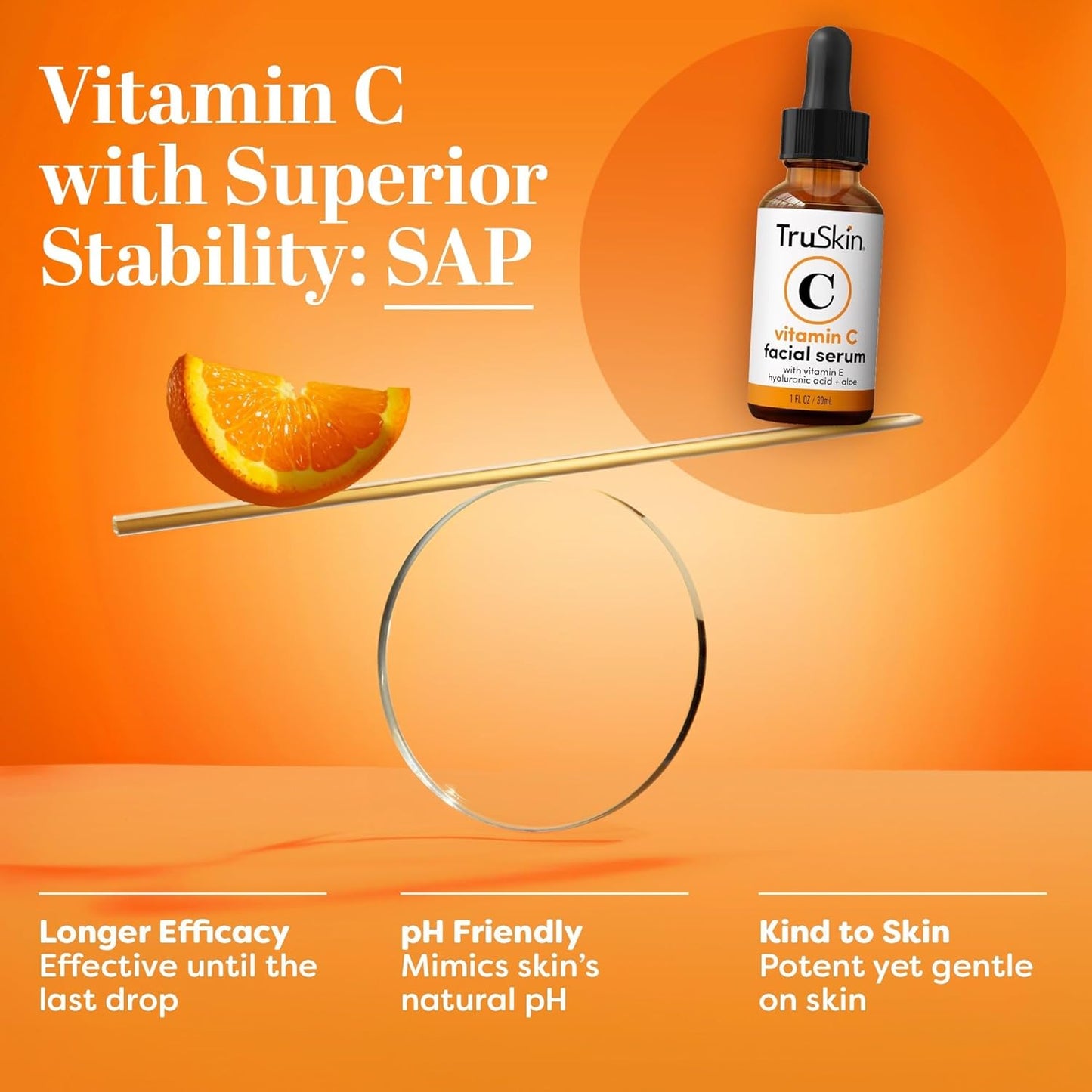 Zermet 1 TruSkin Vitamin C Serum For Face – Anti Aging Face Serum with Vitamin C, Hyaluronic Acid, Vitamin E – Brightening Formula – Improve Appearance of Dark Spots, Tone, Fine Lines & Wrinkles, 1 Fl Oz
