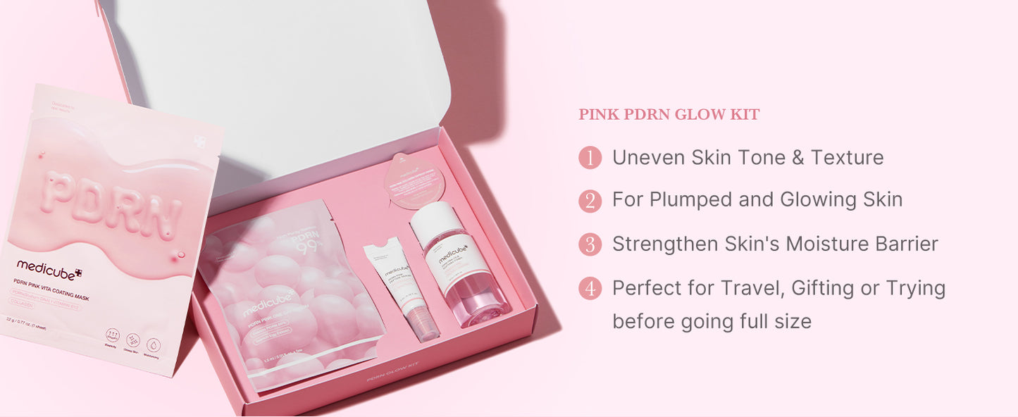 Zermet 1 medicube Salmon DNA Zermet 1 Trial Kit | Glass Glow Mini Skincare Set with Toner, Serum & Sheet Mask for Hydrating, Firming, Moisturizing |Gift & Travel Essentials for Women & Girls | Korean Skincare