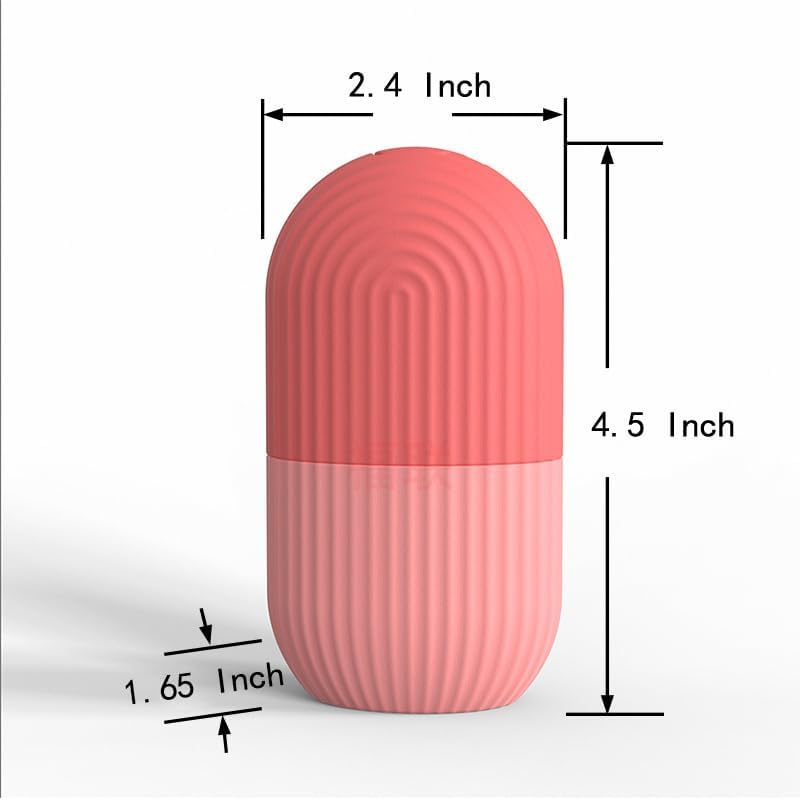 Zermet 1 XHJRI Ice Cube Roller Massager for Face, Eyes and Neck Naturally Conditioning and Skin Care,De-Puff Eye Bags,Reduce Migraine Pain,Reusable Massage Silicone Ice Mold (Pink)