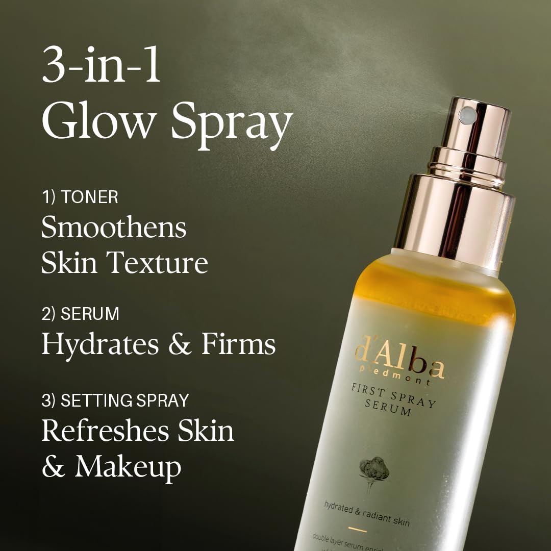 Zermet 1 d'alba Piedmont Italian White Truffle First Spray Serum, Vegan Skin Care, Light-weight Face Moisturizer, Glow Serum for Radiant Skin, Non Comedogenic, All In One Mist, Korean Skin Care (3.38 fl oz.)