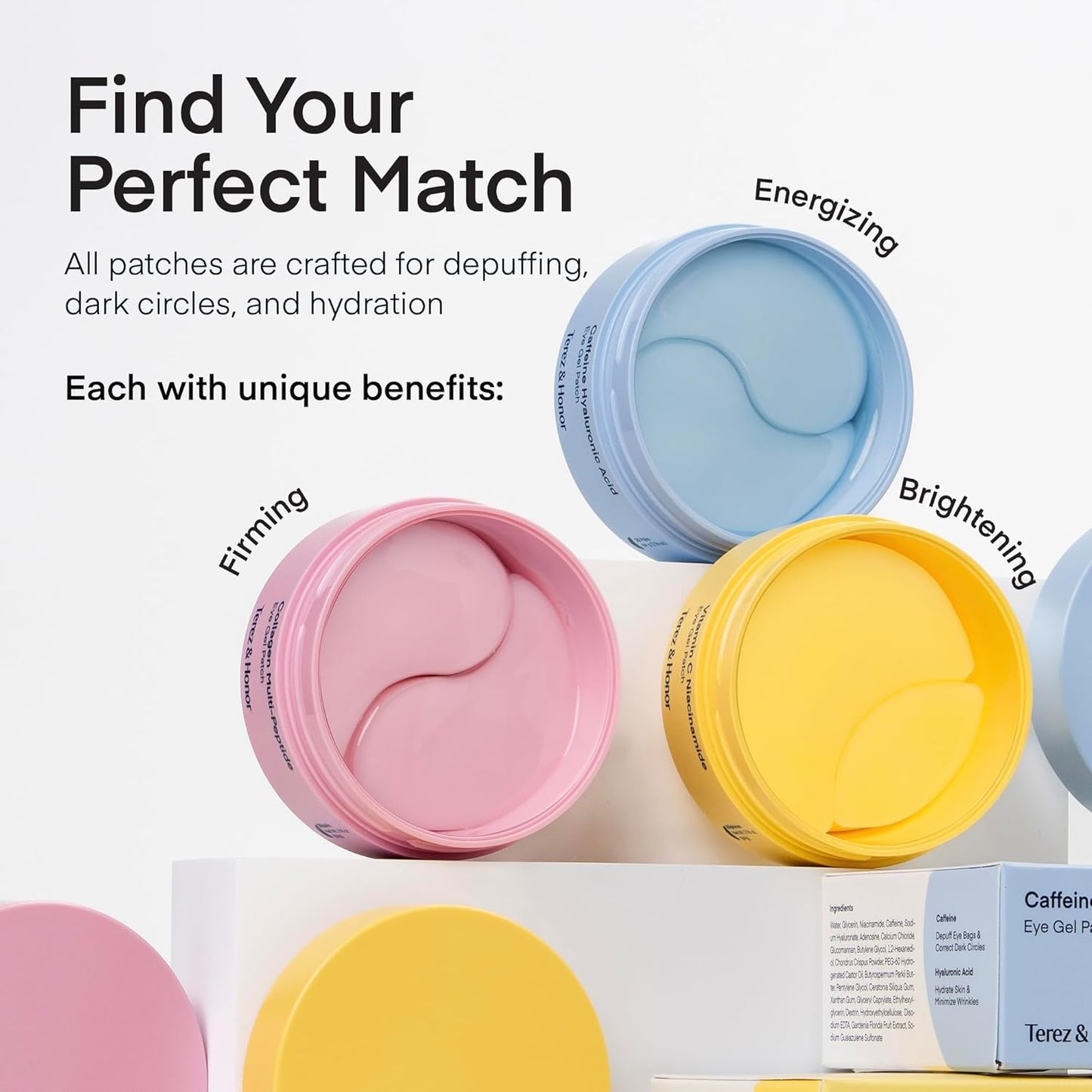 Zermet 1Zermet 1 Under Eye Patches for Dark Circles - 60 Korean Hydrogel Masks for Puffiness, Bags with Caffeine, Hyaluronic Acid, Niacinamide - Undereye Brightening, Hydrating, Anti-Wrinkle & Cooling