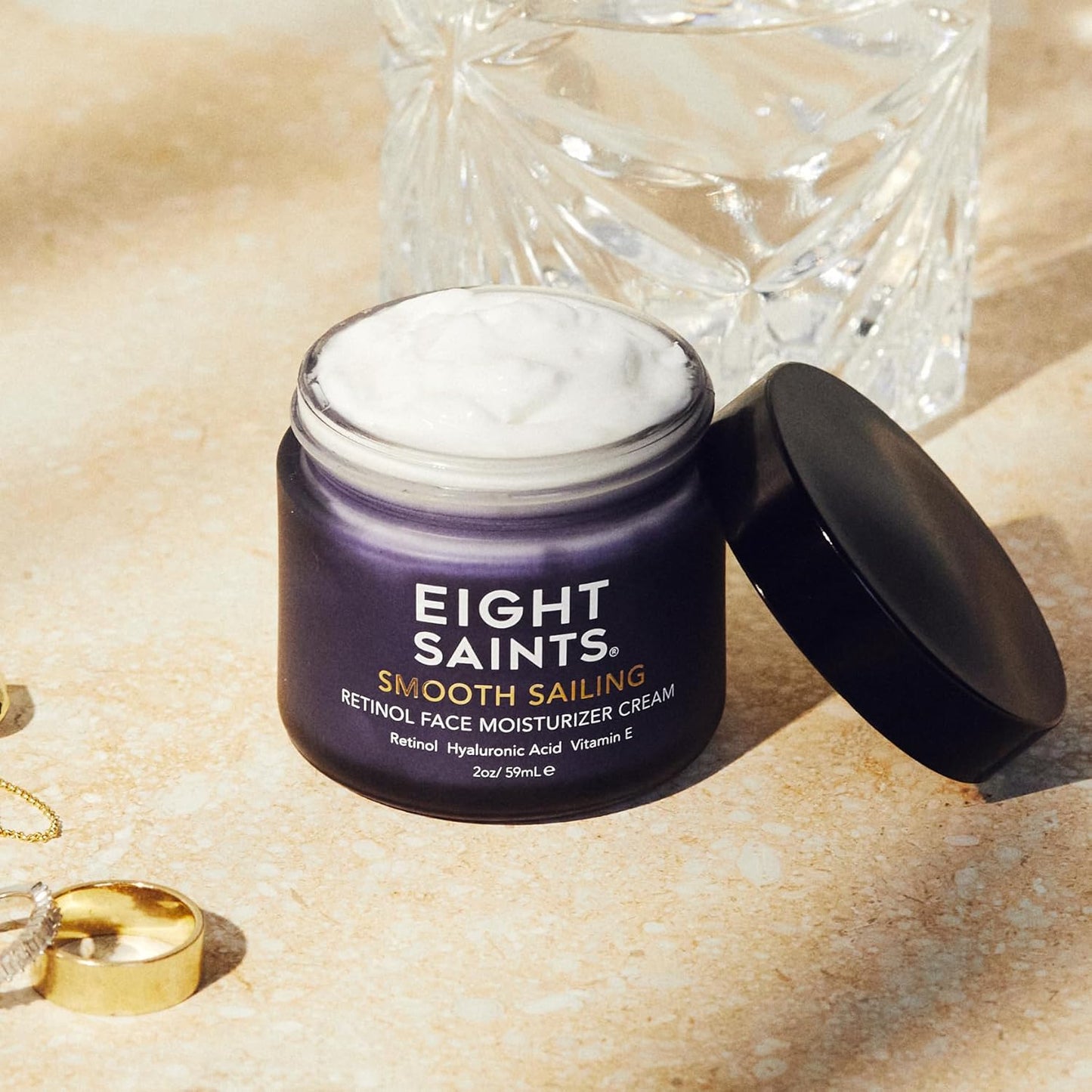 Zermet 1 Eight Saints Retinol Facial Moisturizer Cream, For Firming Face, Neck & Eye Wrinkles and Lines, Deep Hydrating Lotion, Fragrance-Free, 2 Ounces