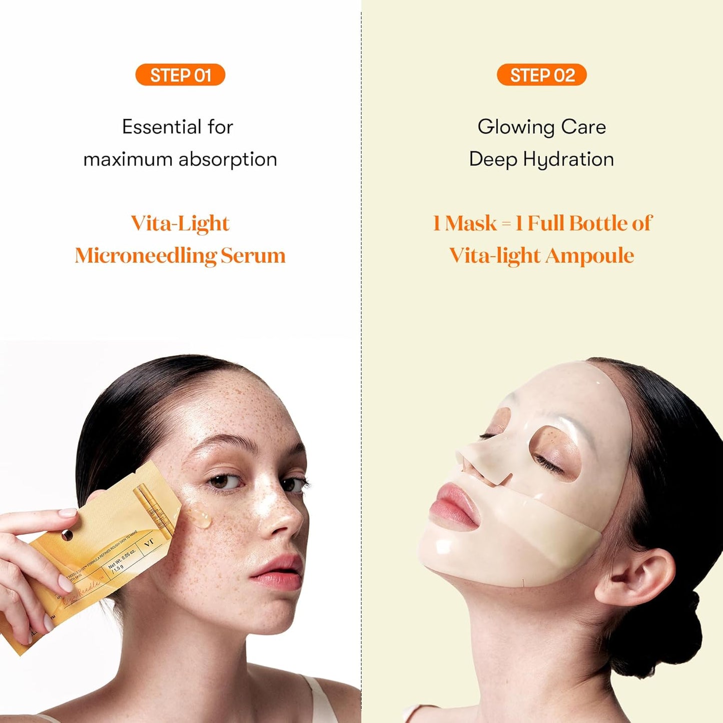 Zermet 1 Zermet 1 Vita-Light Reedle Shot 100 2-Step Hydrogel Mask(34.5gx4ea), Intensive Glowing, Exosome Glutathione Face Mask, Overnight Melting Mask, Korean Facial Mask