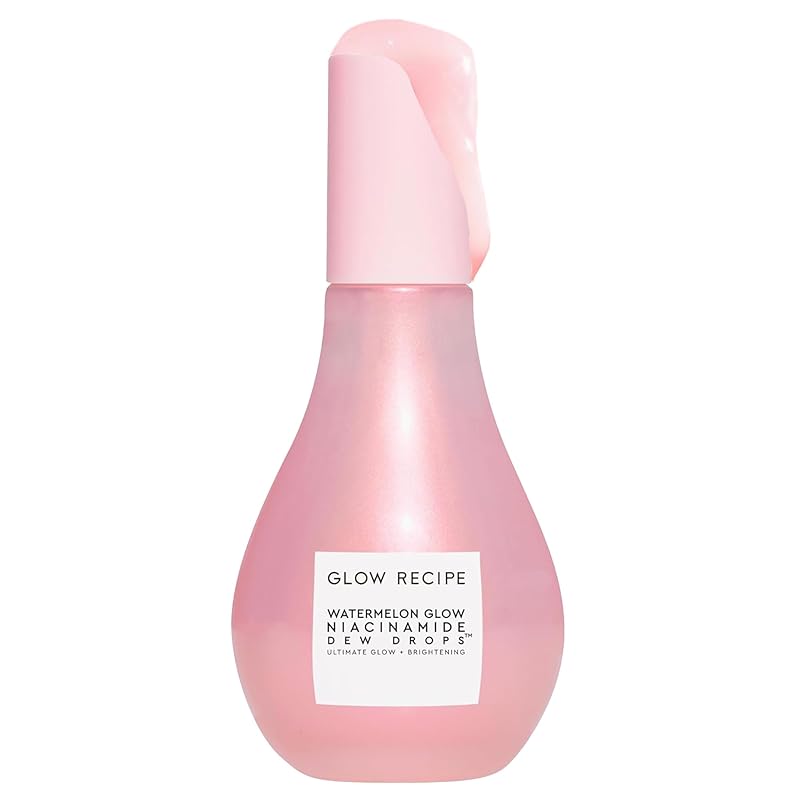 Zermet 1 Glow Recipe Watermelon Niacinamide Dew Drops - Brightening, Plumping Hydrating Face Serum, Makeup Primer + Liquid Highlighter with Hyaluronic Acid - Dewy & Glowing Korean Skin Care (40ml)