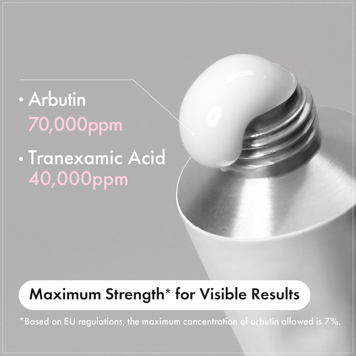 Zermet 1 Arbutin 7% + Tranexamic Acid 4% Cream, 70,000ppm Arbutin, 40,000ppm TXA, Niacinamide, Glutathione, Dark Spots, Freckle, Blemishes, Pigmentation, Korean Skin Care, 50ml, 1.69 fl.oz.