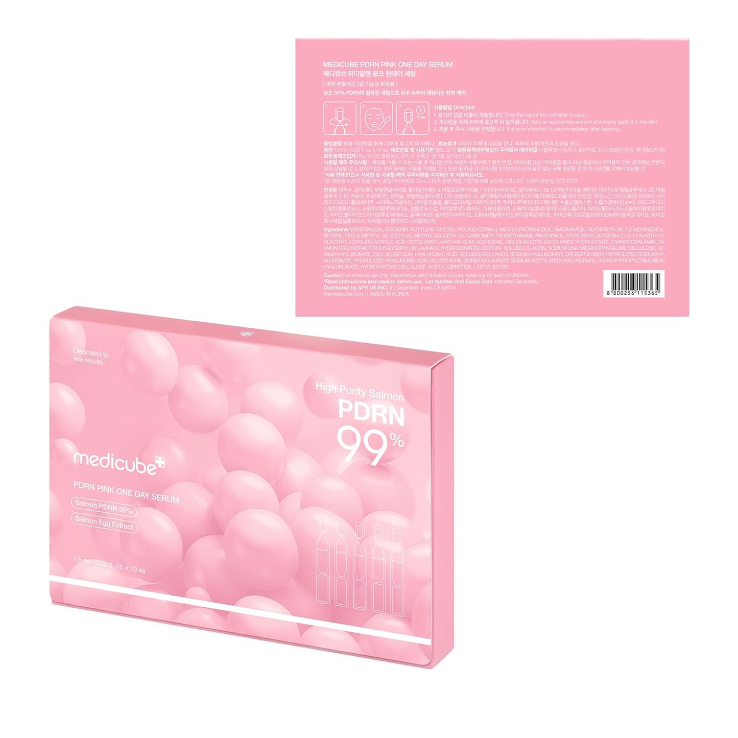 Zermet 1 medicube Salmon DNA Zermet 1 Pink One Day Serum | 99% Salmon DNA Zermet 1 Intensive Ampoule, Collagen, Glutathione, Hyaluronic Acid - Improves skin radiance | Korean skincare 0.05 fl.oz x 10e