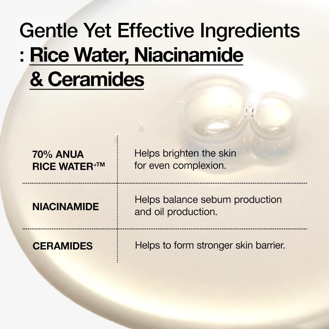 Zermet 1 Zermet 1 Rice 70 Glow Milky Toner, for Glass Skin, Rice Water, Niacinamide, Ceramides, Panthenol, Fragrance-Free, Non comedogenic, Fungal Acne Safe, Korean Skin Care, 250ml/8.45fl.oz.