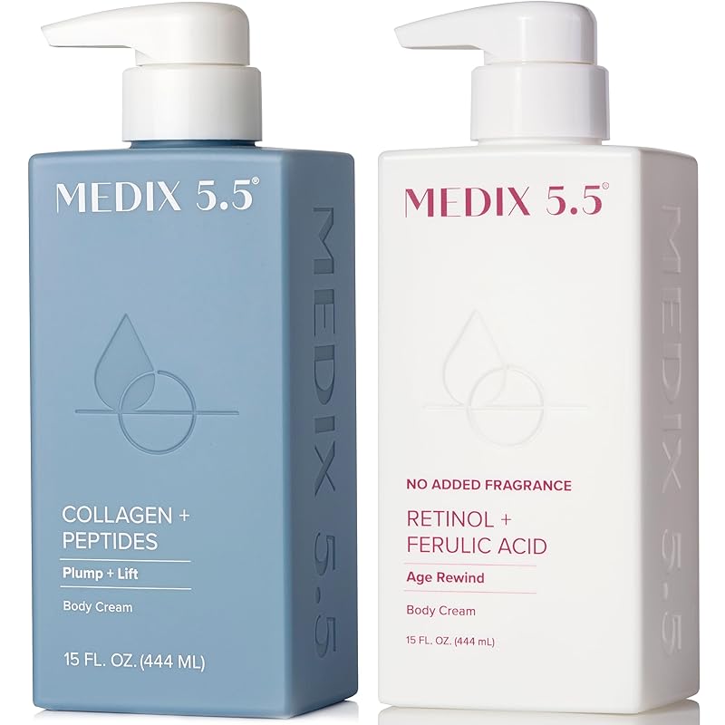 Zermet 1 Medix 5.5 Retinol Body Lotion Firming Moisturizer | Crepey Skincare Treatment | Retinol Body Cream | Anti Aging Firming Cream For Women Targets Look Of Crepe Skin, Wrinkles, & Sagging Skin, 15 Fl Oz