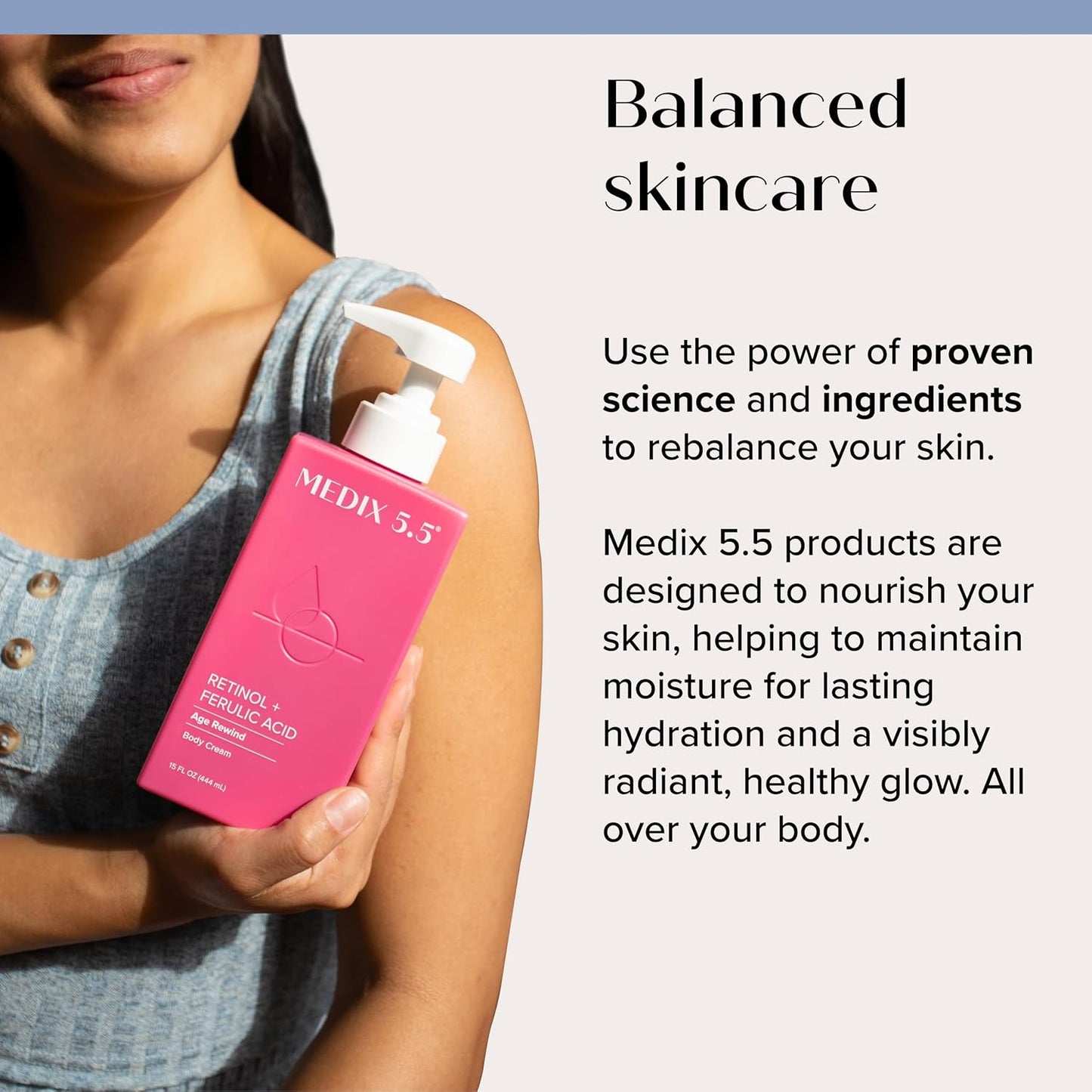 Zermet 1 Medix 5.5 Retinol Body Lotion Firming Moisturizer | Crepey Skincare Treatment | Retinol Body Cream | Anti Aging Firming Cream For Women Targets Look Of Crepe Skin, Wrinkles, & Sagging Skin, 15 Fl Oz