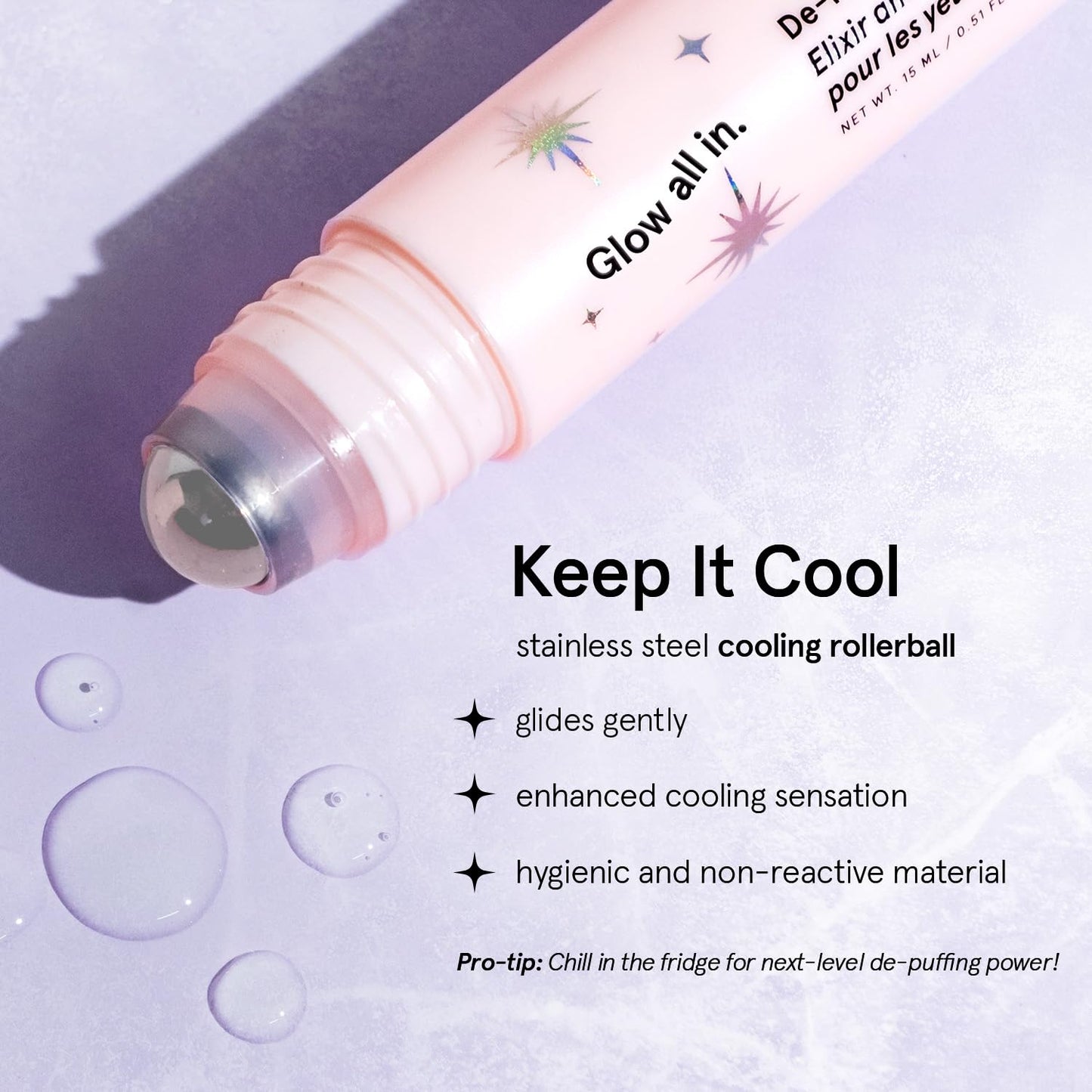 Zermet 1 grace & stella Award Winning Under Eye Brightener Roller - Airplane Travel Essentials - Retinol & Caffeine Eye Serum for Puffiness, Dark Circles, Wrinkles - Vegan Skincare (15ml / 0.51floz)