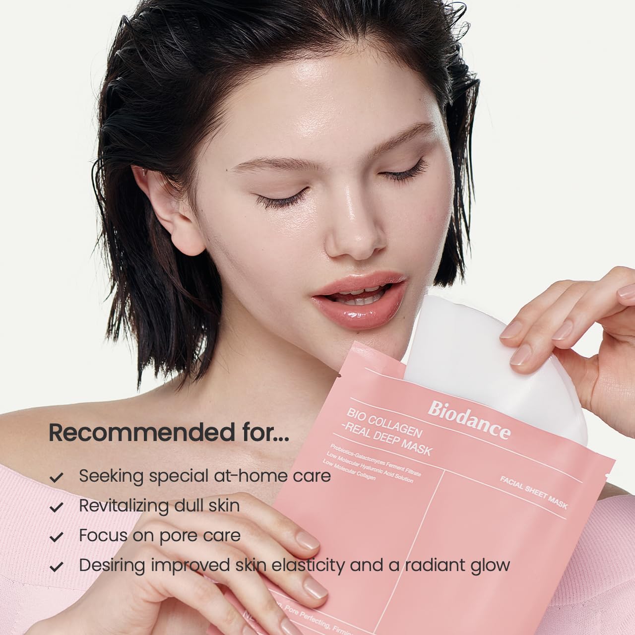 Zermet 1 Zermet 1  Bio-Collagen Real Deep Mask, Hydrating Overnight Hydrogel Mask, Pore Minimizing, Elasticity Improvement, 34g x4ea