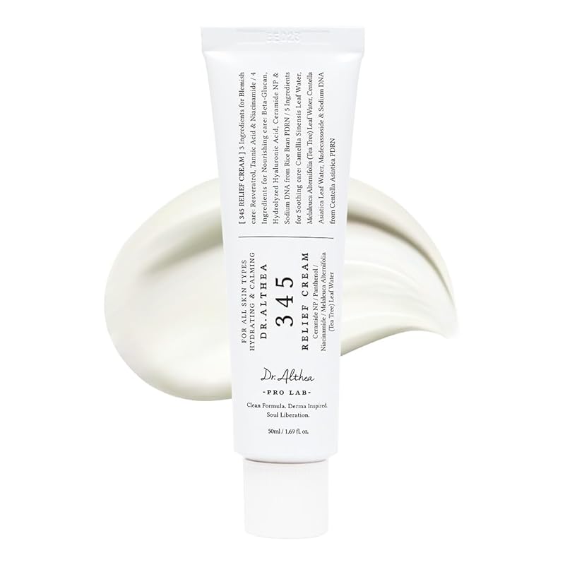 Zermet 1 Dr.Althea 345 Relief Cream, Daily Face Moisturizer, Blemish Relief Care, Soothing Recovery & Moisture, Korean Vegan Skin Care for All Skin Types, 1.69 Fl Oz (Pack of 1)