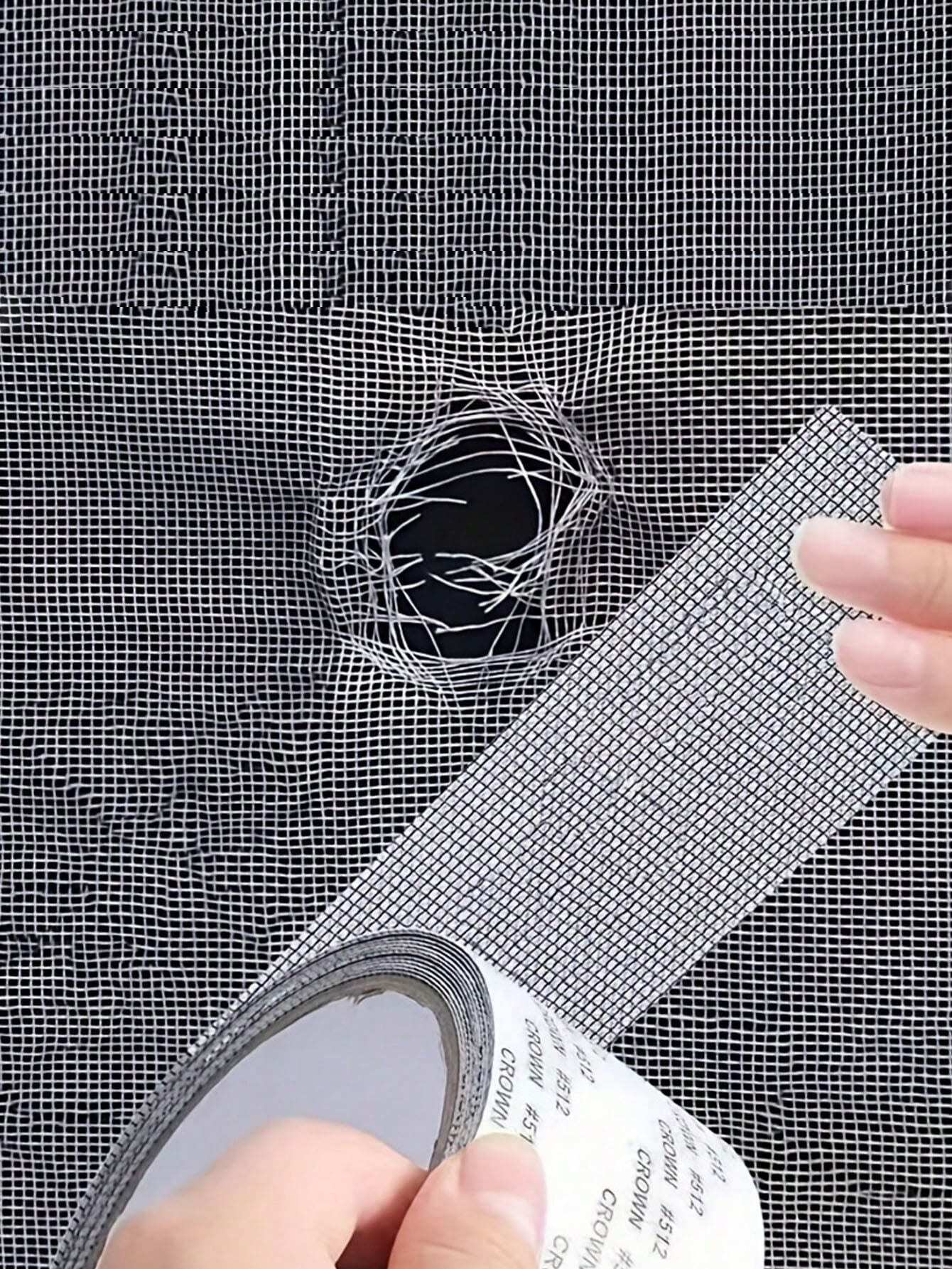 1roll 5cm/200cm Oil Glue+Fiberglass Material Self Adhesive Window Screen Repair Tape, Anti-Insect Net Hole Reparing Patch, Suitable For Dorm Door/ Curtain Screen/ Net Repair, Strong Adhesive Window Screen Repair Tape, Fix Tear And Bug-Proof Net