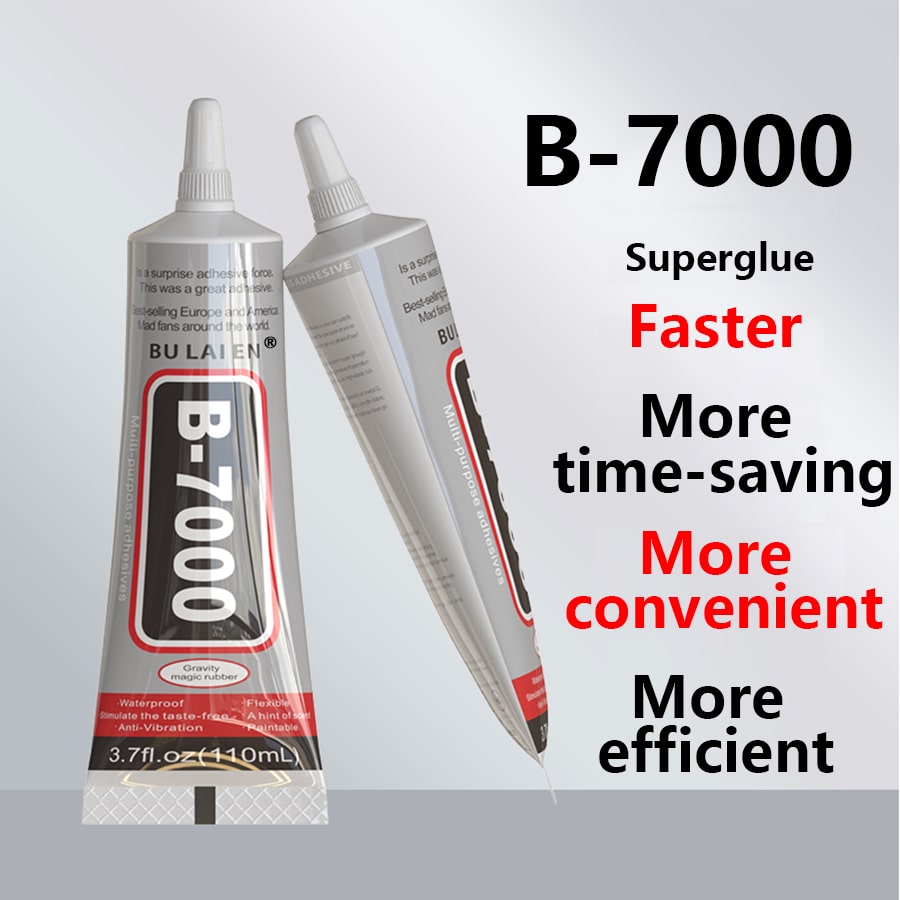 B7000 Rhinestones Glue For Crafts, 25/50/110ML Clear B-7000 Super Jewelry Glue Transparent Industrial Adhesive For Fabric Phone Repair Jewelry Making Crystal Gem Tac Nail Art Stone Wood Glass Back To School