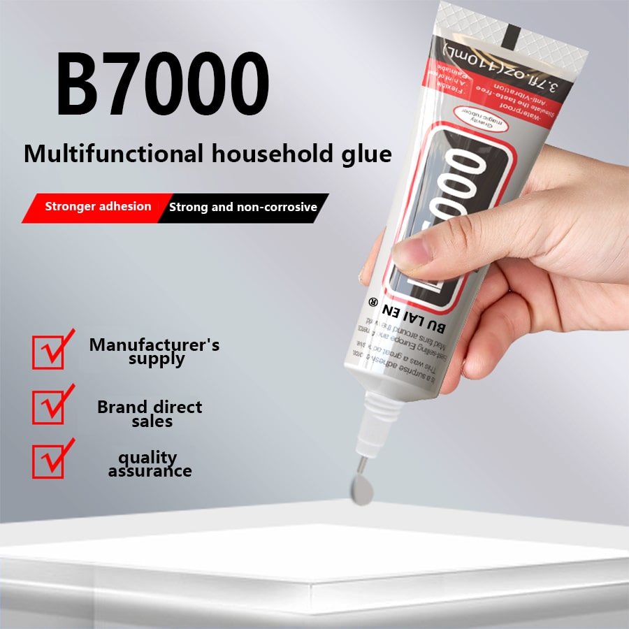 B7000 Rhinestones Glue For Crafts, 25/50/110ML Clear B-7000 Super Jewelry Glue Transparent Industrial Adhesive For Fabric Phone Repair Jewelry Making Crystal Gem Tac Nail Art Stone Wood Glass Back To School