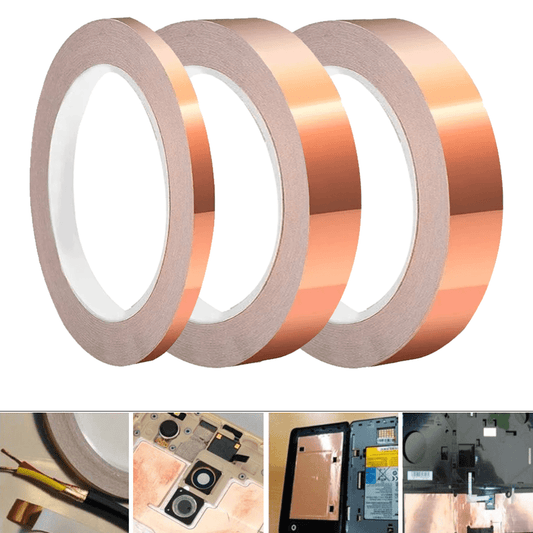 APORNI 20m Single-Sided Conductive Copper Foil Tape, High-Temperature Resistant, Signal Enhancement & Shielding