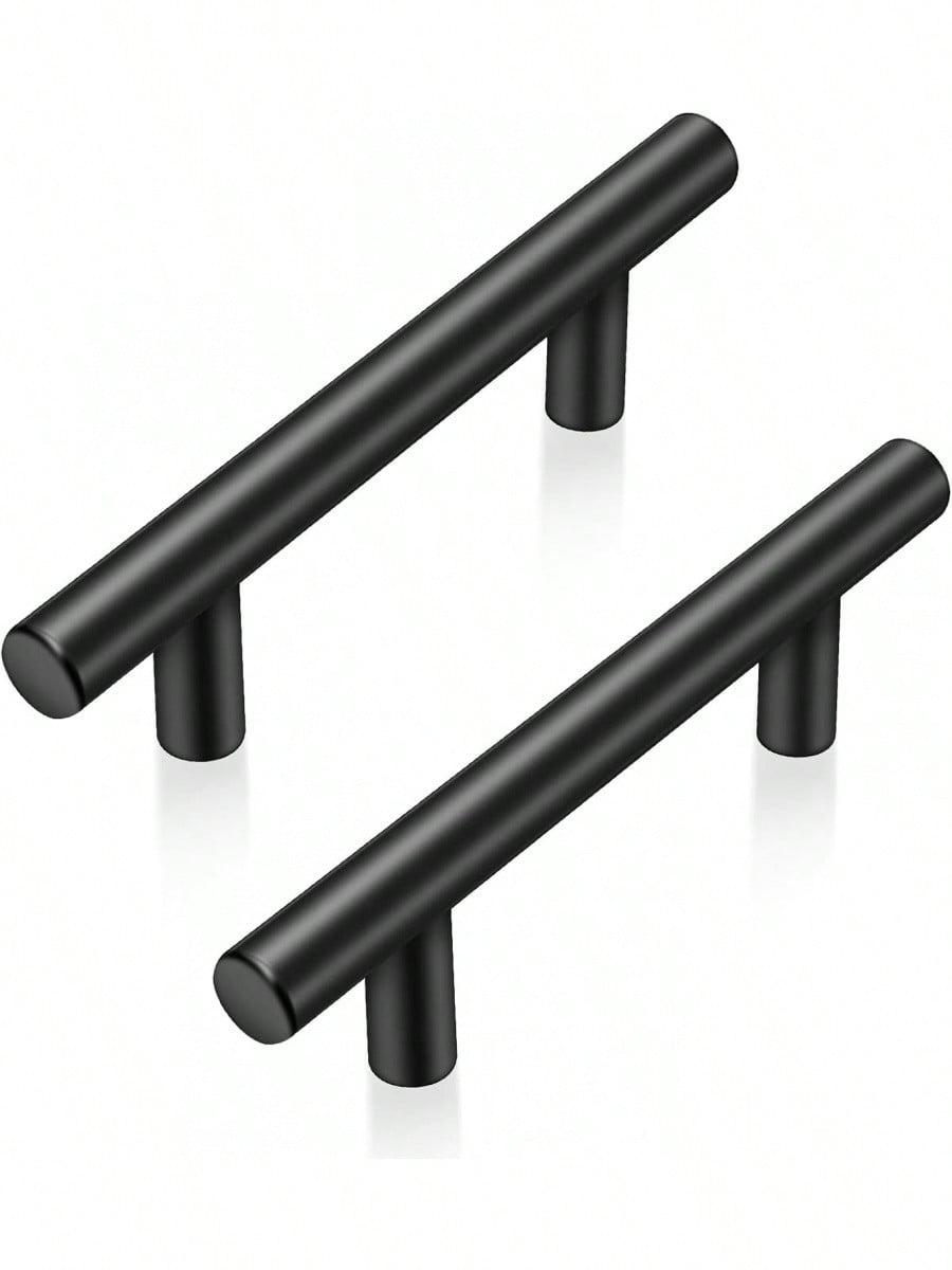 30 Pack 5 Inch Cabinet Handles Matte Black Cabinet Pulls Stainless Steel Drawer Handles For Kitchen Cabinet Hardware 3 Inch Hole Centers