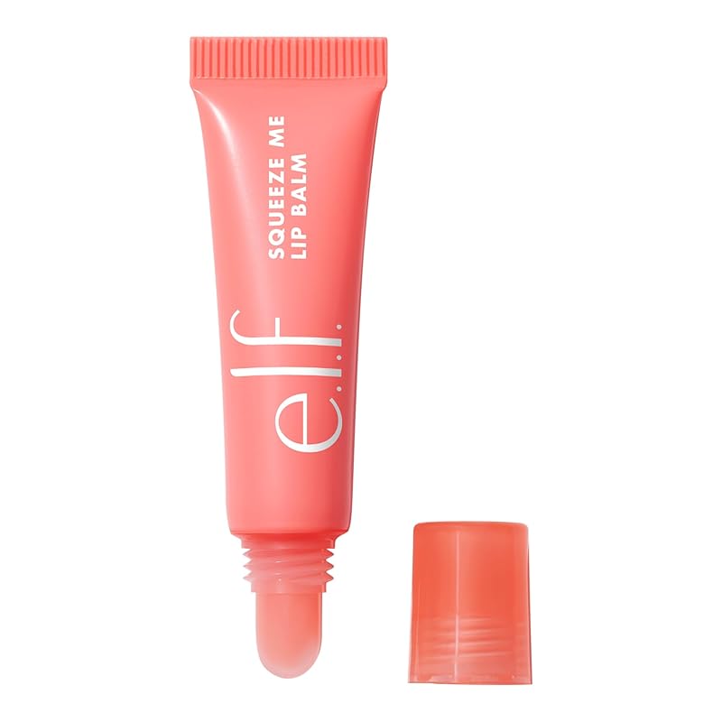 Zermet 1 e.l.f. Squeeze Me Lip Balm, Moisturizing Lip Balm For A Sheer Tint Of Color, Infused With Hyaluronic Acid, Vegan & Cruelty-free, Peach