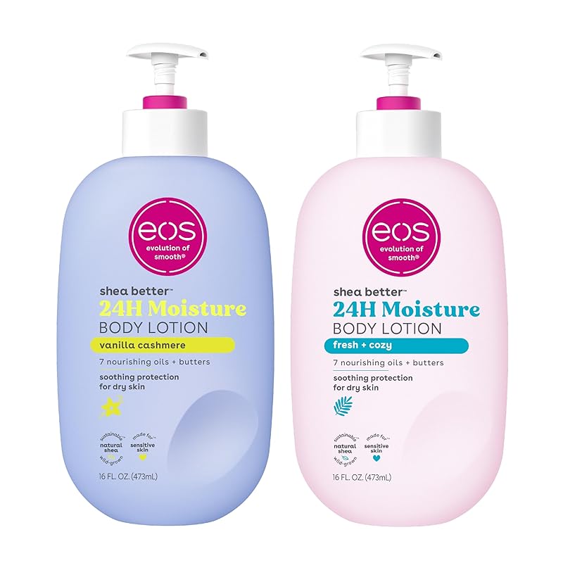 Zermet 1 eos Shea Better Body Lotion Vanilla Cashmere, 24-Hour Moisture Skin Care, Lightweight & Non-Greasy, Natural Shea, Vegan, Vanilla Body Lotion, 16 fl oz