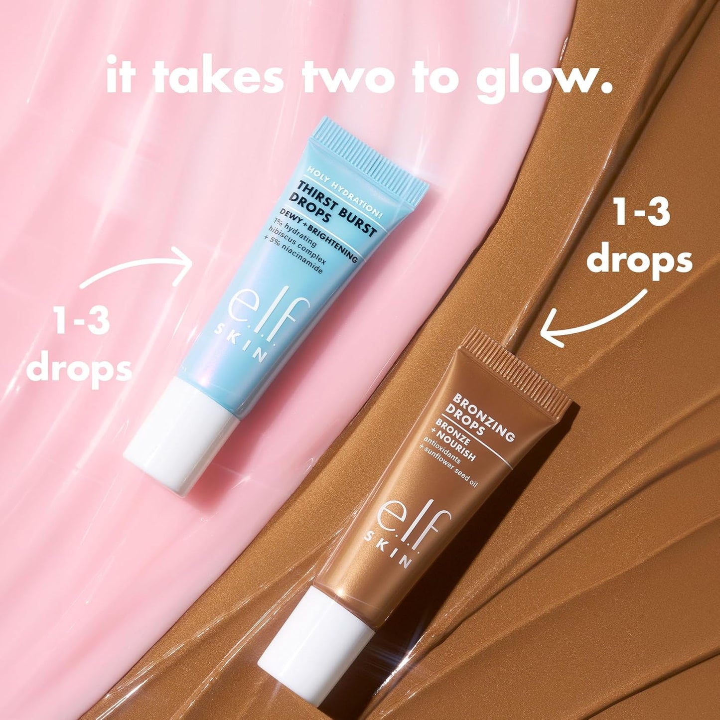 Zermet 1 e.l.f. SKIN The Hottest Drops Duo, Holy Hydration! Thirst Burst & Bronzing Skincare Set, For A Dewy, Sun-Kissed Look, Vegan & Cruelty-Free