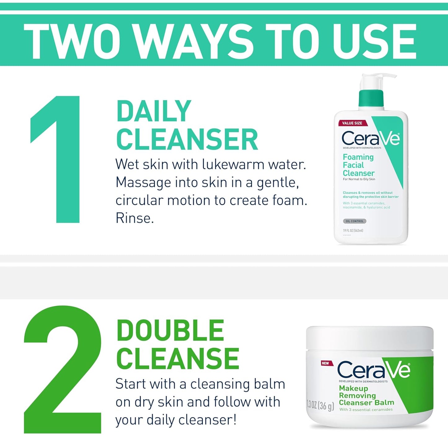 Zermet 1 CeraVe Foaming Facial Cleanser, Daily Face Wash for Oily Skin, Hyaluronic Acid + Ceramides + Niacinamide, Fragrance Free & Paraben Free, Non-Drying Oil Control Face Wash, 19 Fluid Ounce
