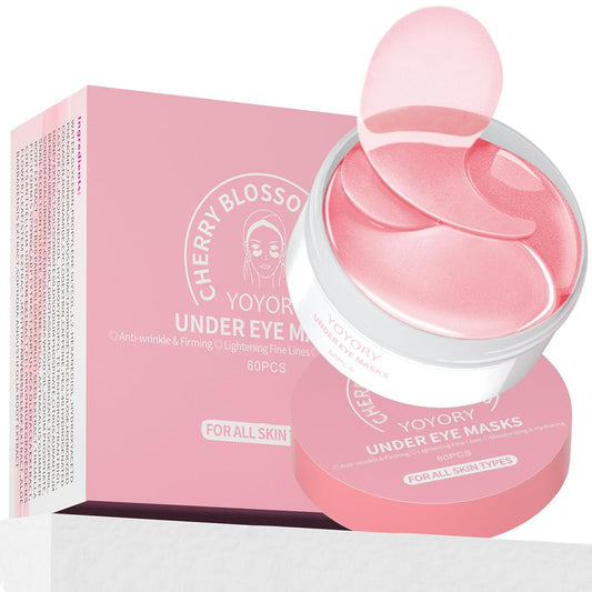 Zermet 1 Under Eye Patches Masks - for Dark Circles, Puffiness, Eye bags,and Fine Lines Smoothing Skin Care Treatment with Collagen and Hyaluronic Acid for Women and Men, (60 Pcs) Pink