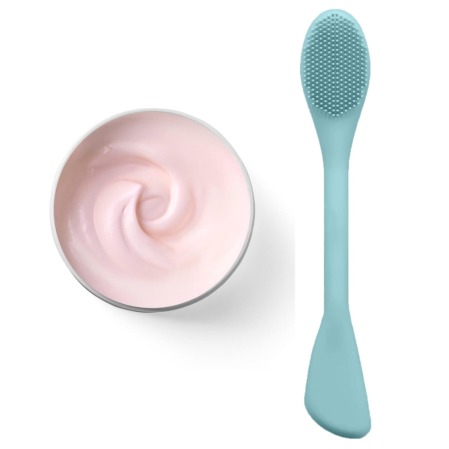 Zermet 1 Facial Cleansing Brush, 2 in 1 Silicone Face Mask Brush & Face Scrubber, For Exfoliating, Massaging, Remove Blackheads, Makeup Skincare Removal, Applicator for Mud, Clay, Body Lotion, DIY Mask