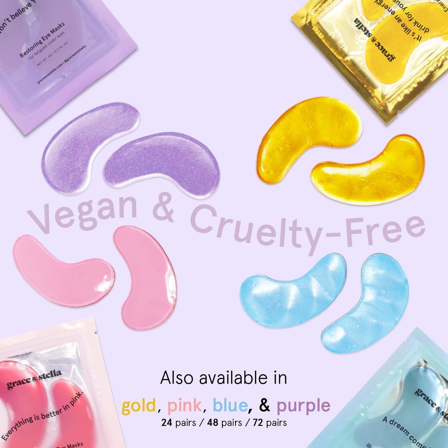 Zermet 1 grace & stella Retinol Under Eye Patches for Puffy Eyes and Dark Circles - Restoring Gel Under Eye Masks with Hyaluronic Acid - Vegan Cruelty-Free Skincare, Birthday Gifts for Women (Purple, 24 Pairs)