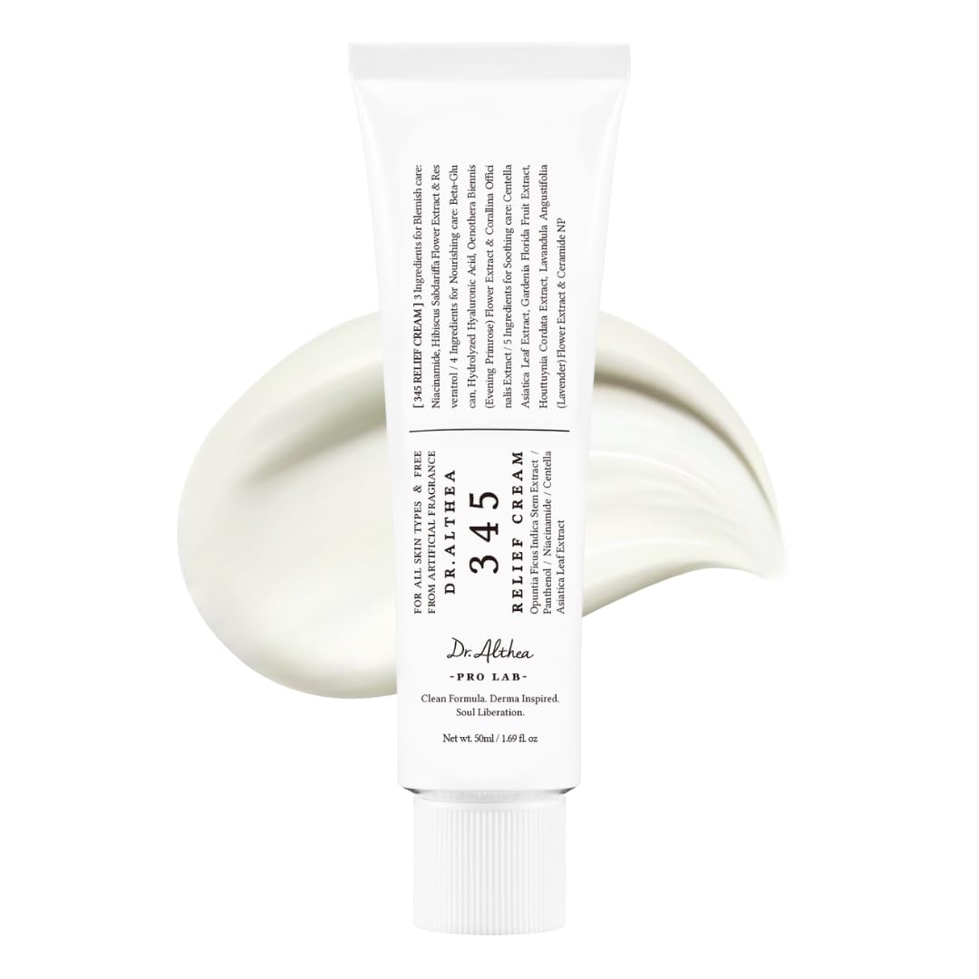 Zermet 1 Dr.Althea 345 Relief Cream, Daily Face Moisturizer, Blemish Relief Care, Soothing Recovery & Moisture, Korean Vegan Skin Care for All Skin Types, 1.69 Fl Oz (Pack of 1)