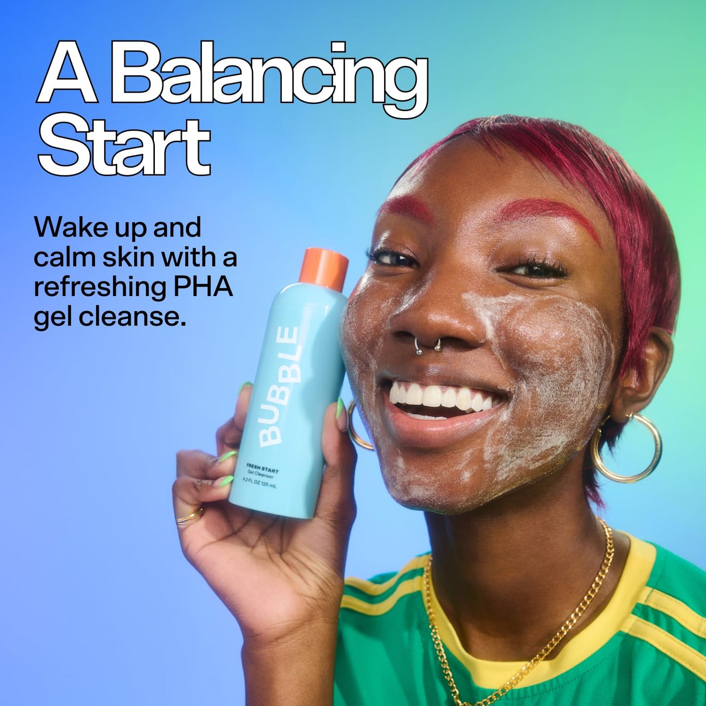 Zermet 1 Zermet 1 Skincare Fresh Start Gel Face Wash - Gentle PHA Exfoliating Facial Cleanser to Reduce Oil + De-Clog Pores - Daily Face Cleanser with Aloe Vera to Soothe Sensitive Skin - Vegan Skin Care (125ml)